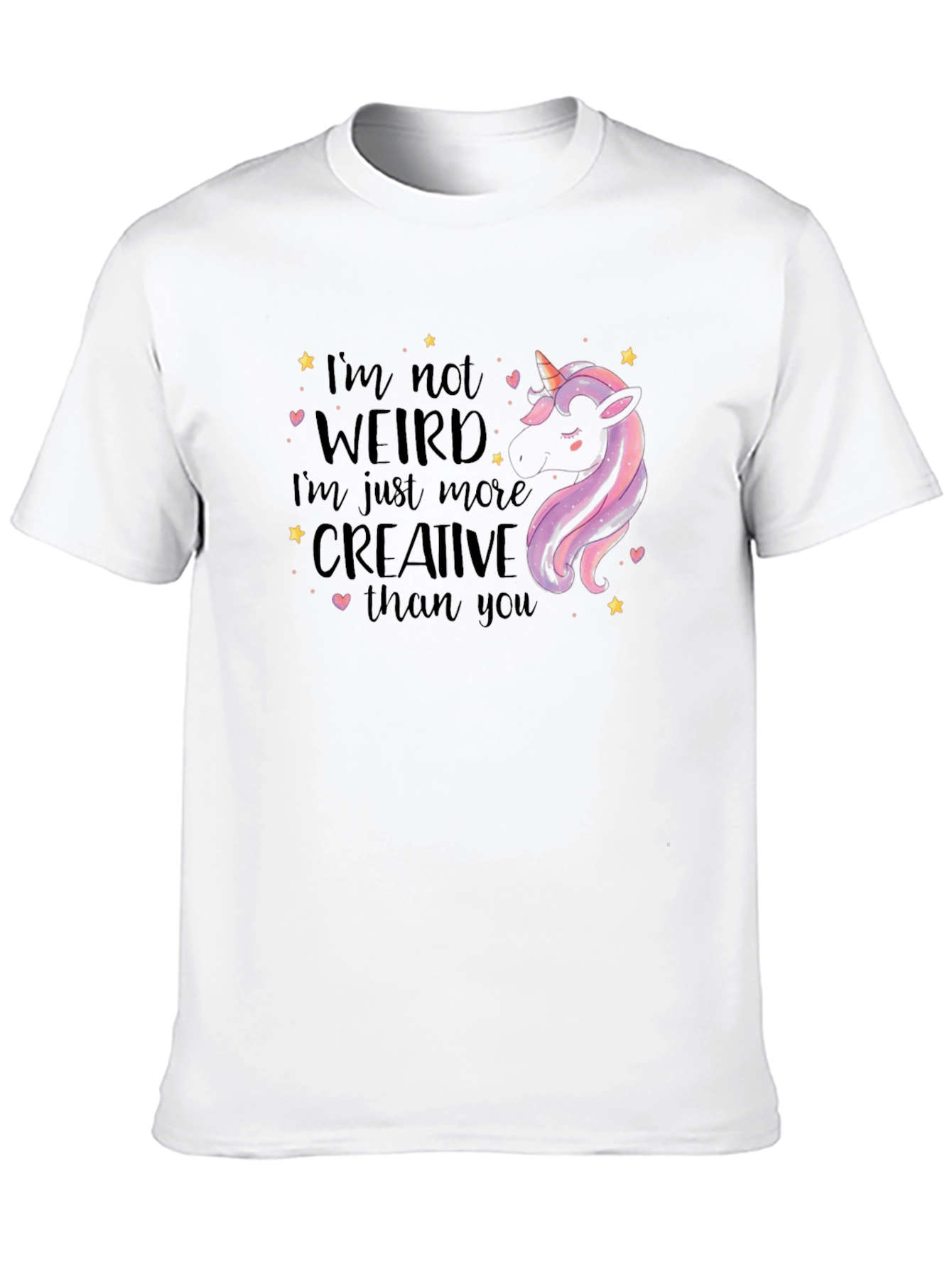 Black Unicorn Weird Creative Graphic T-Shirt view 10