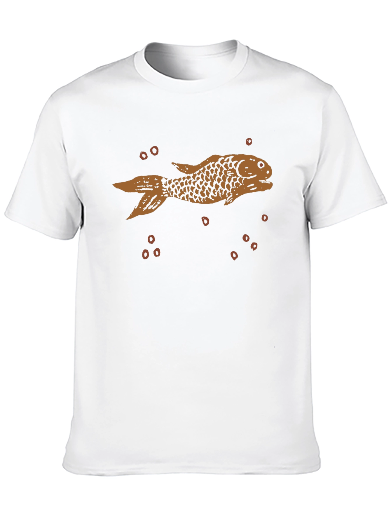 Vintage Fish Graphic Tee - Black Cotton Blend - 10