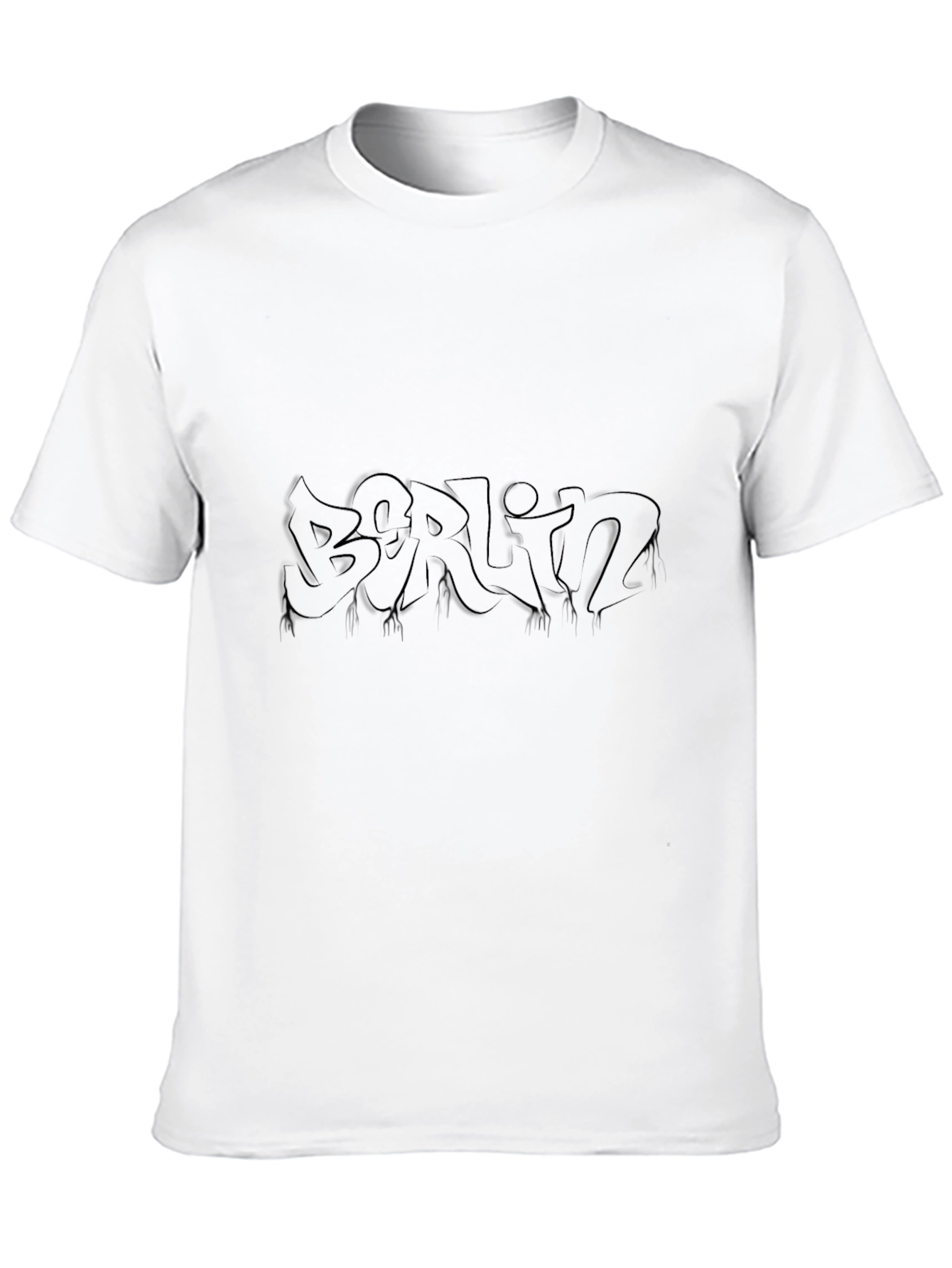 Black Berlin Graffiti Style Black T-Shirt view 10