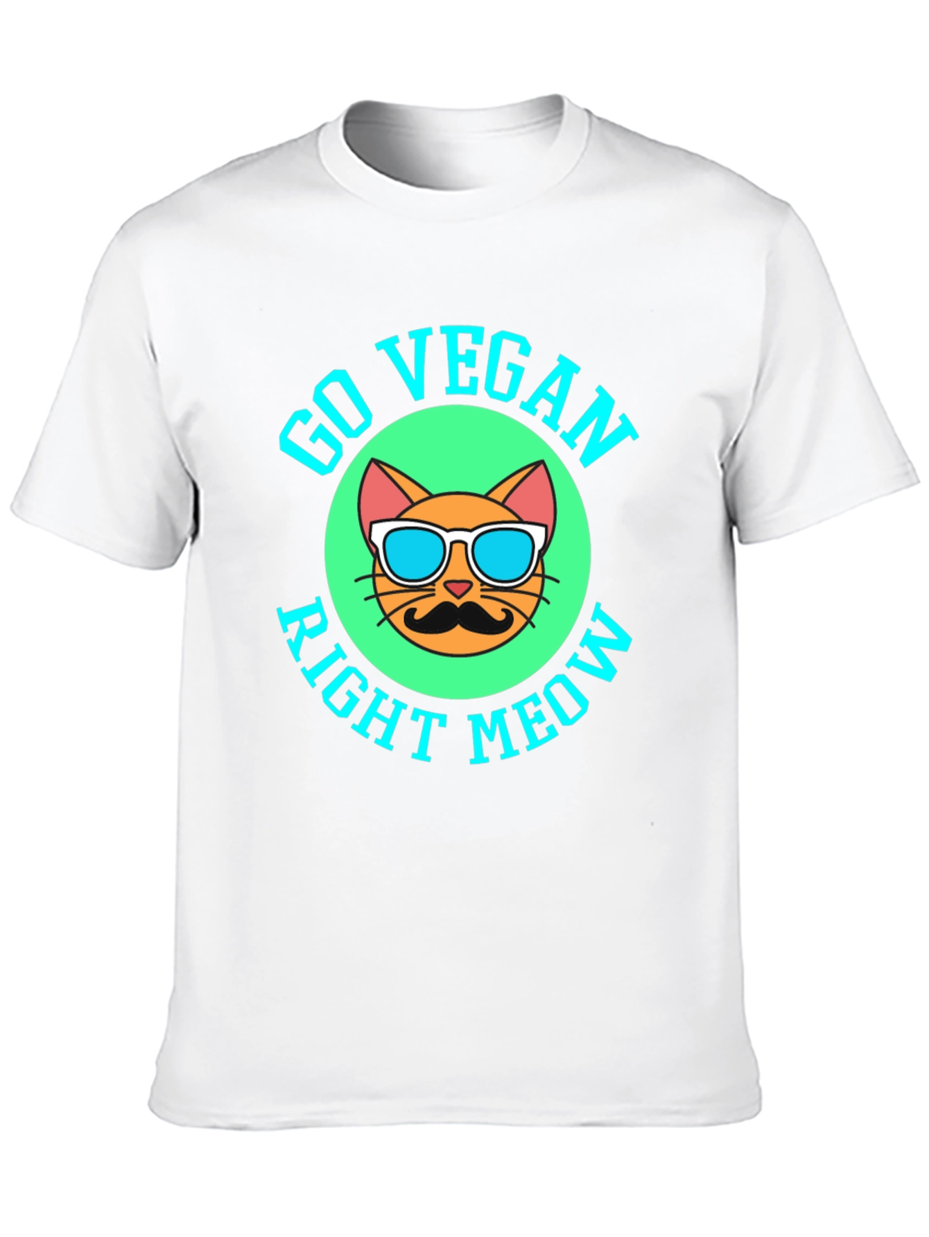 Black Go Vegan Right Meow T-Shirt view 10