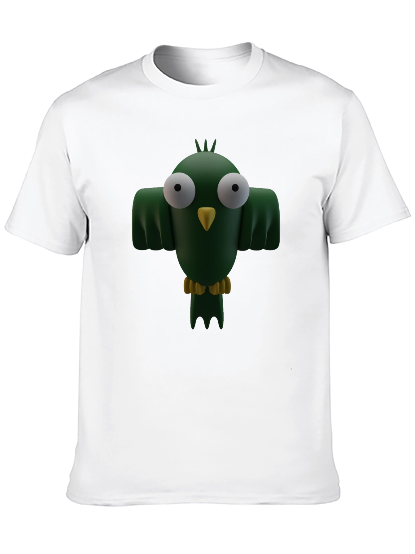 Black Cartoon Bird Graphic T-Shirt - Funny Animal Tee view 10