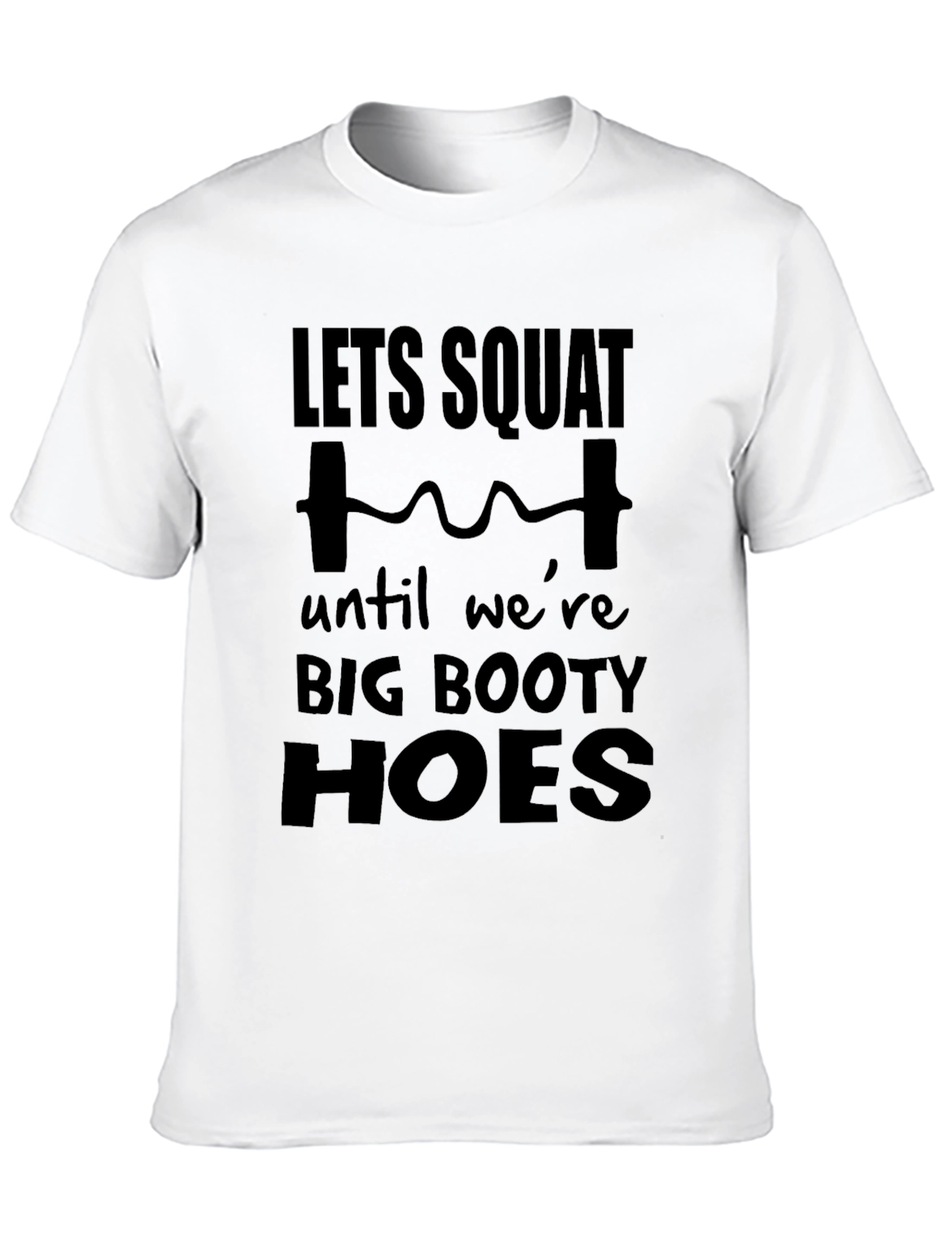 Black Let's Squat Big Booty Graphic Tee - Funny Workout Shirt view 10