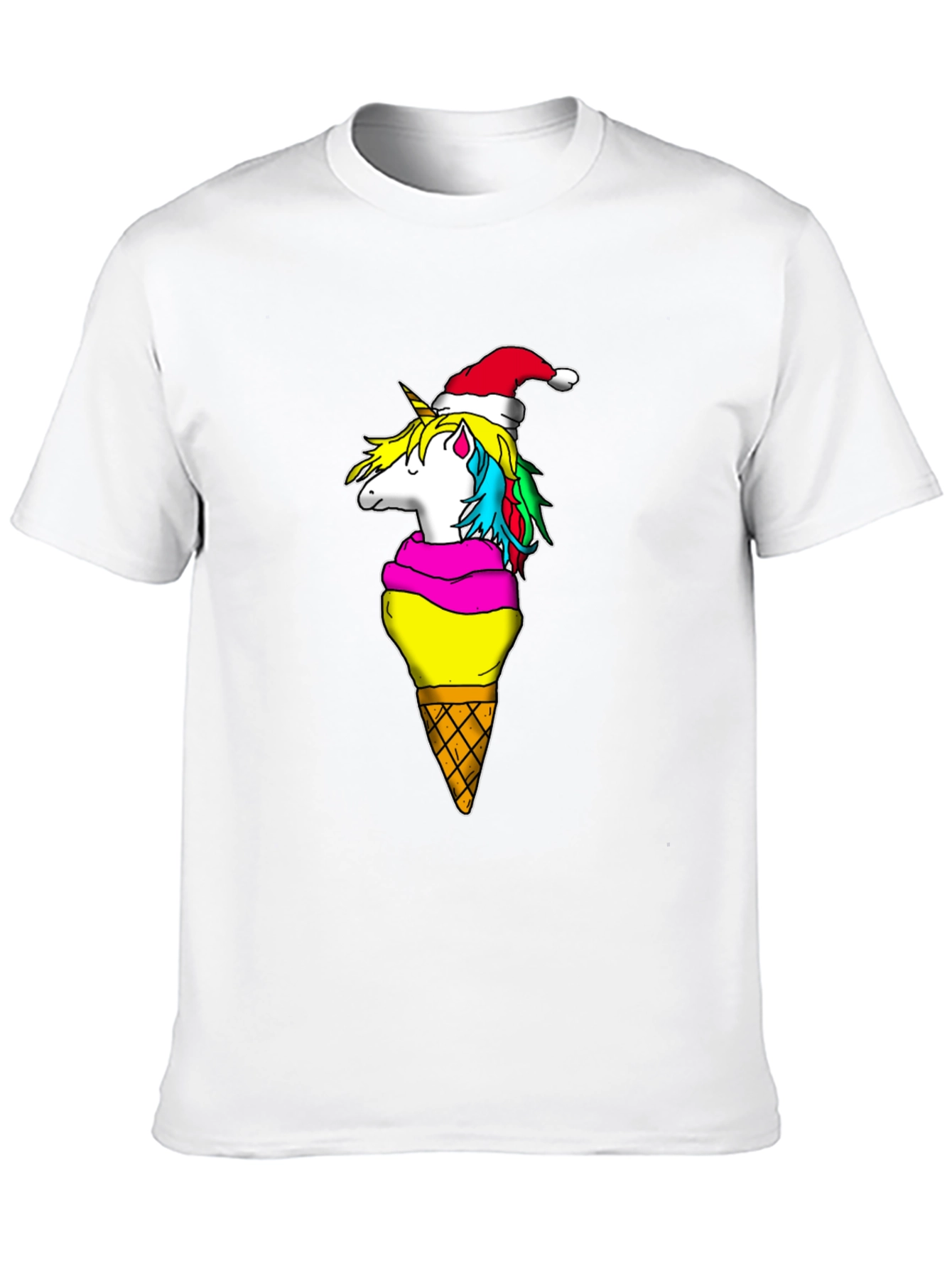 Black Unicorn Ice Cream Cone Christmas T-Shirt view 10