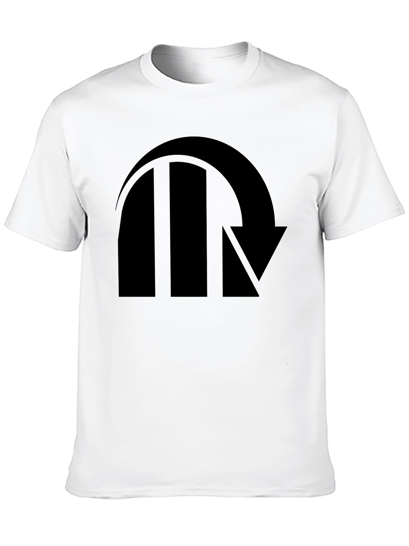 Black Black T-Shirt with Abstract Arrow Graphic view 10