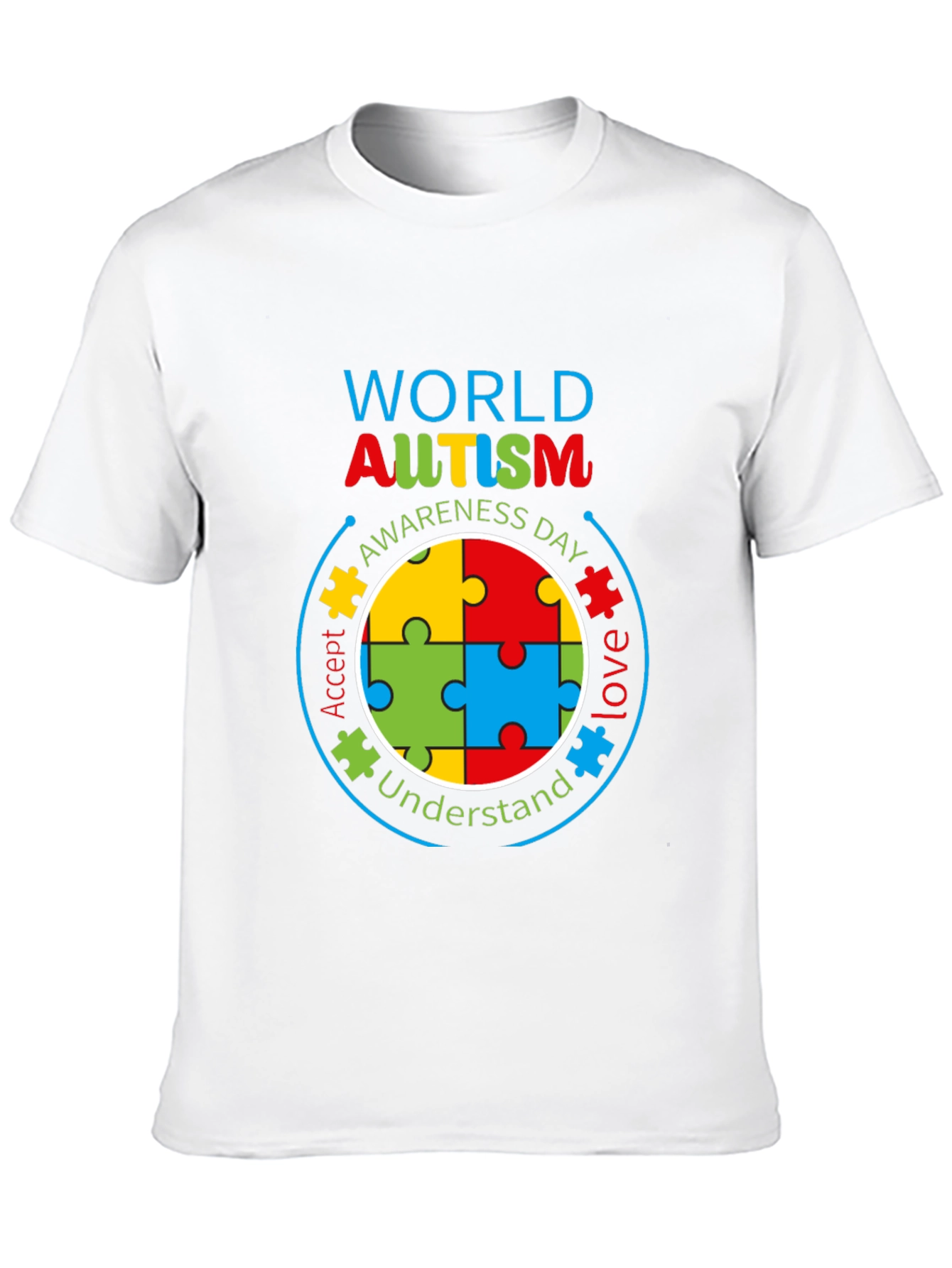 Black World Autism Awareness Day T-Shirt view 10