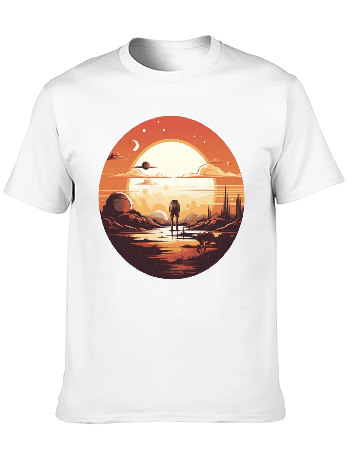 Black Sci-Fi Landscape Graphic Tee view 10
