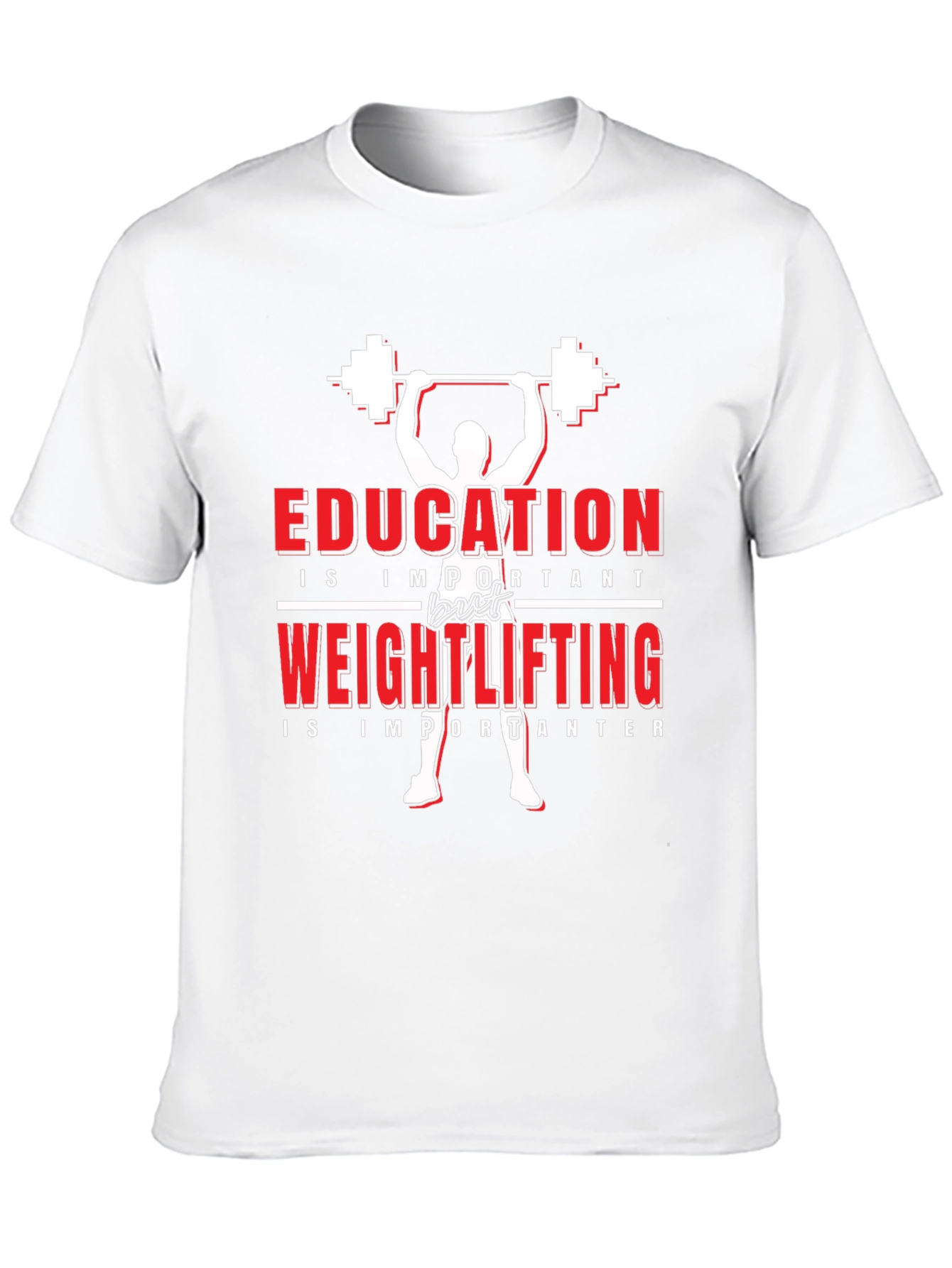 Black Education vs Weightlifting Graphic T-Shirt view 10
