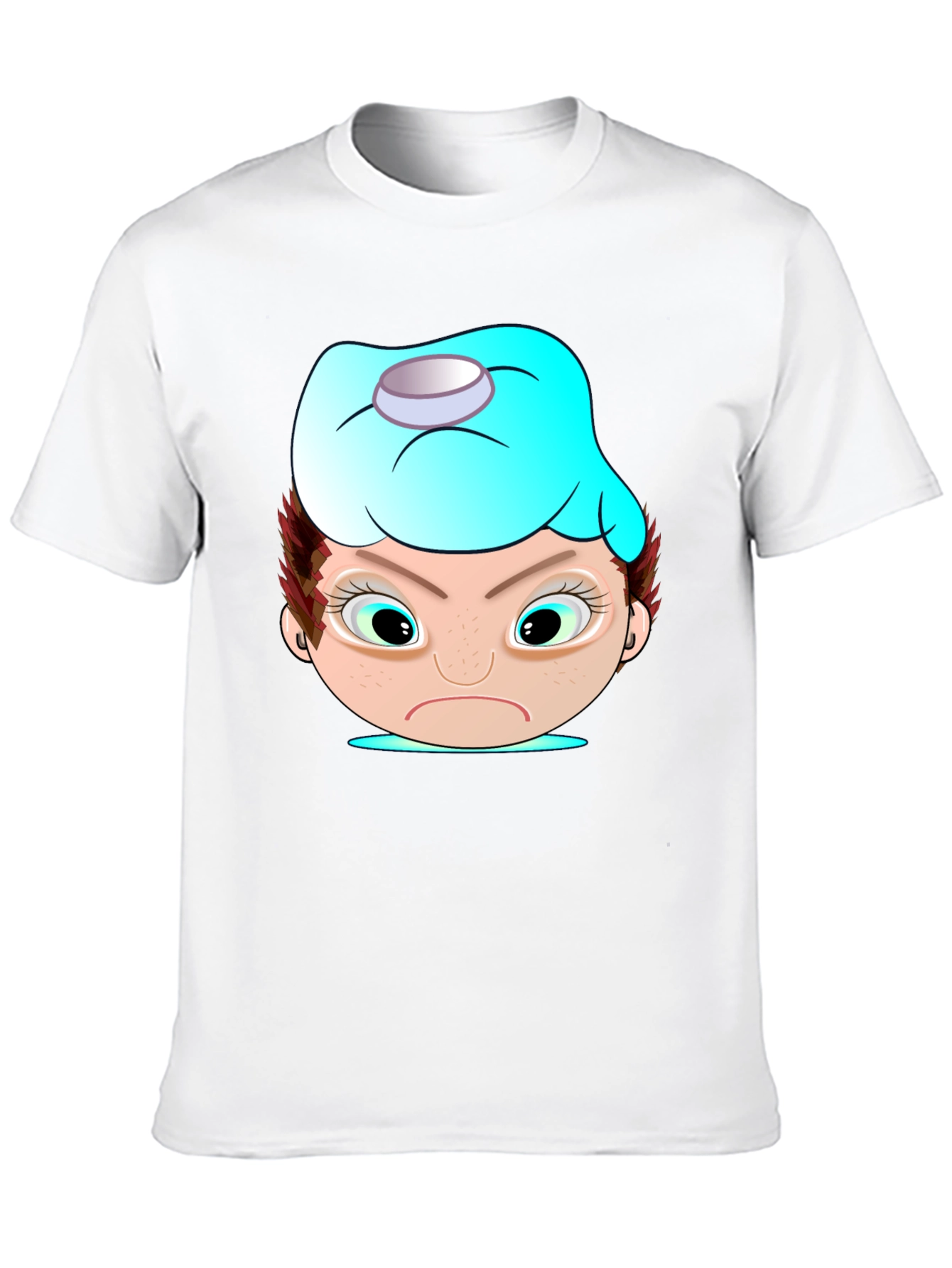 Black Funny Cartoon Headache T-Shirt view 10