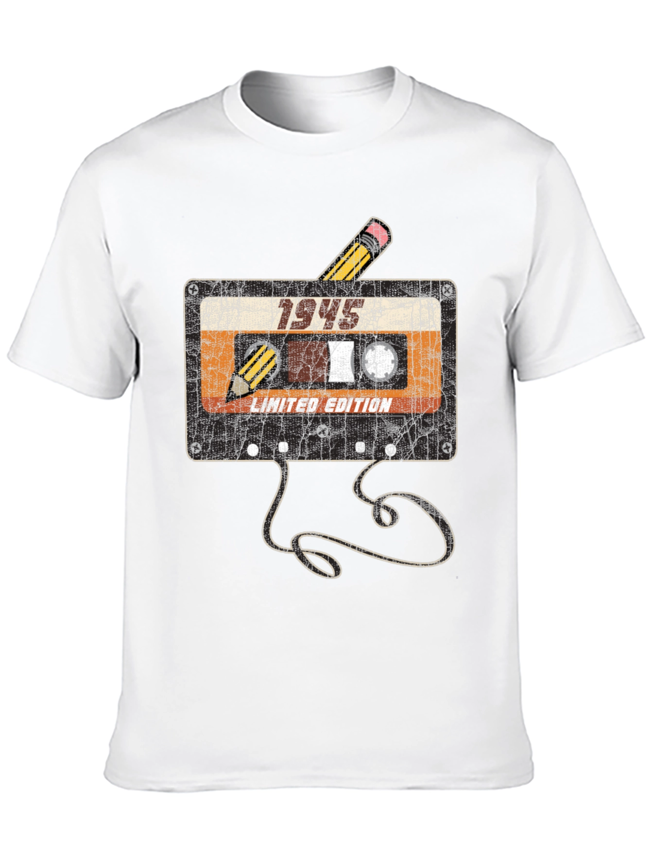 Black Vintage 1945 Cassette Tape T-Shirt view 10