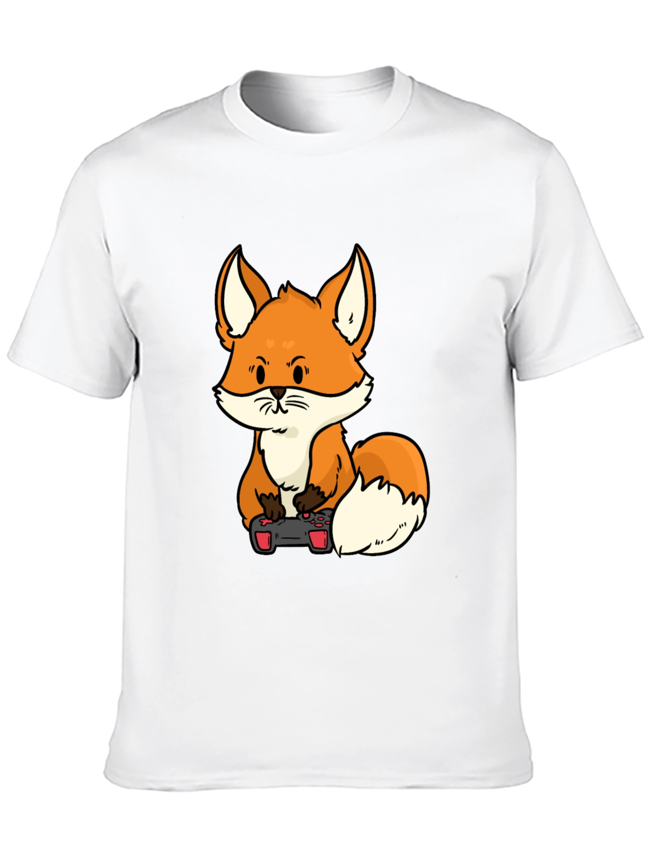 Black Gamer Fox Graphic T-Shirt - Cool Cartoon Design view 10