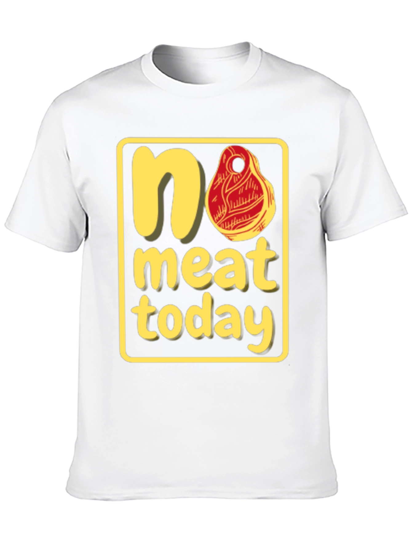 Black No Meat Today Graphic T-Shirt - Black Cotton Tee view 10