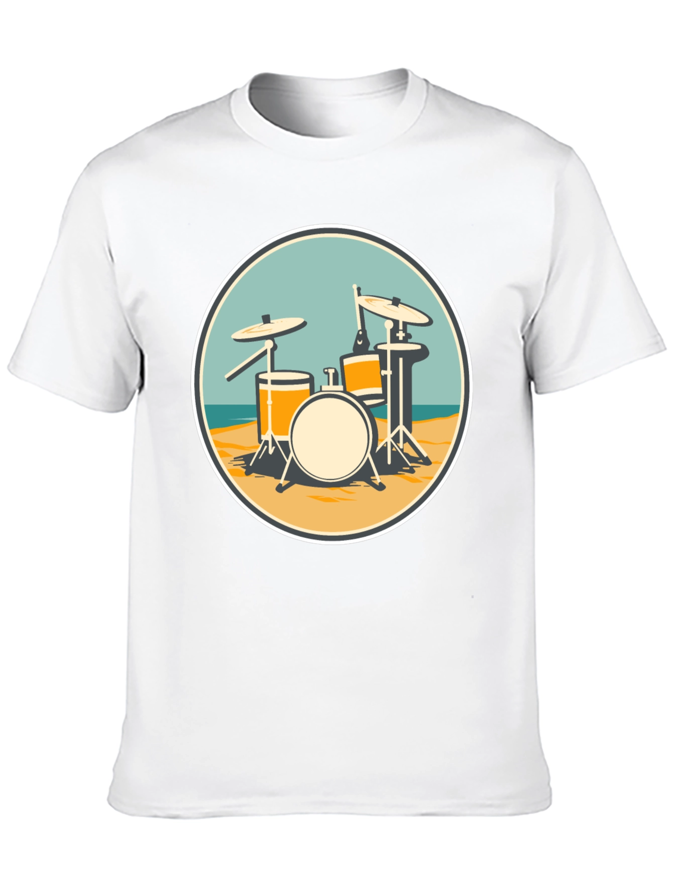 Black Drum Set Beach T-Shirt view 10