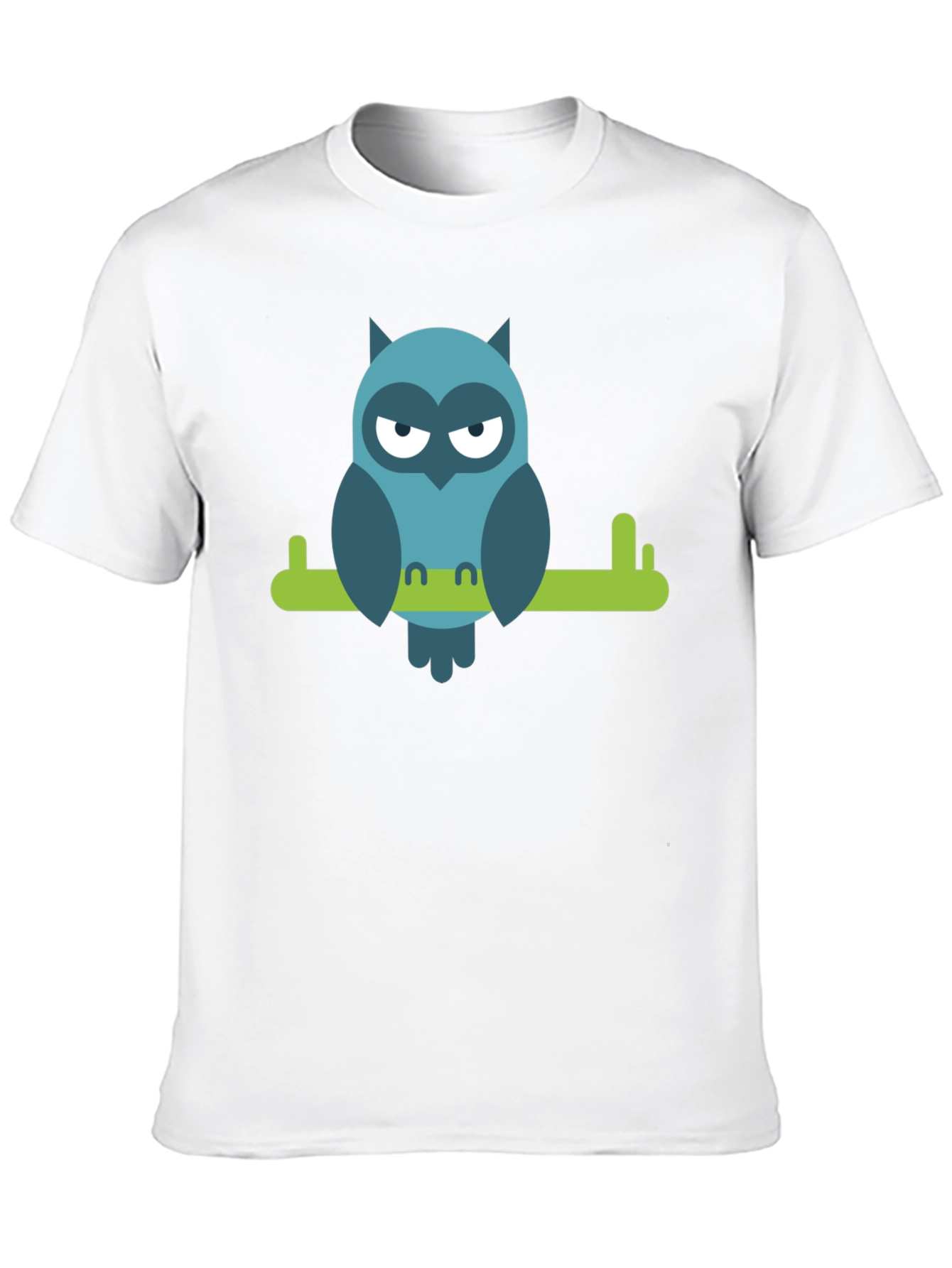 Black Cool Owl on Branch Graphic Tee - Black view 10