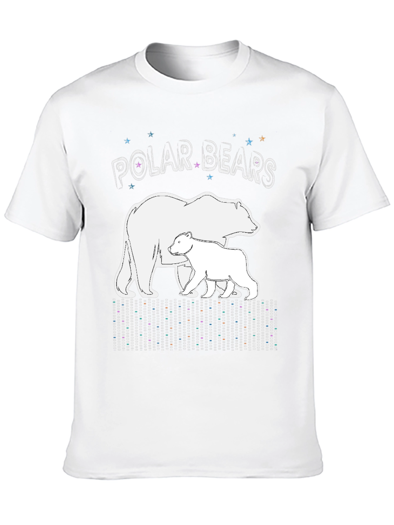 Black Polar Bears Graphic Print Crew Neck T-Shirt view 10