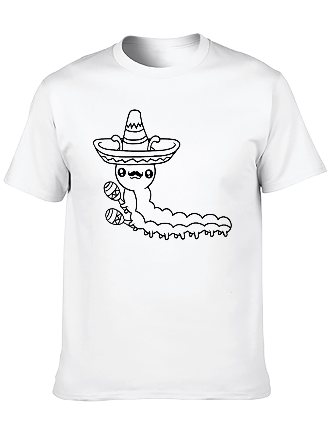 Black Mexican Caterpillar T-Shirt - Fun Graphic Tee view 10