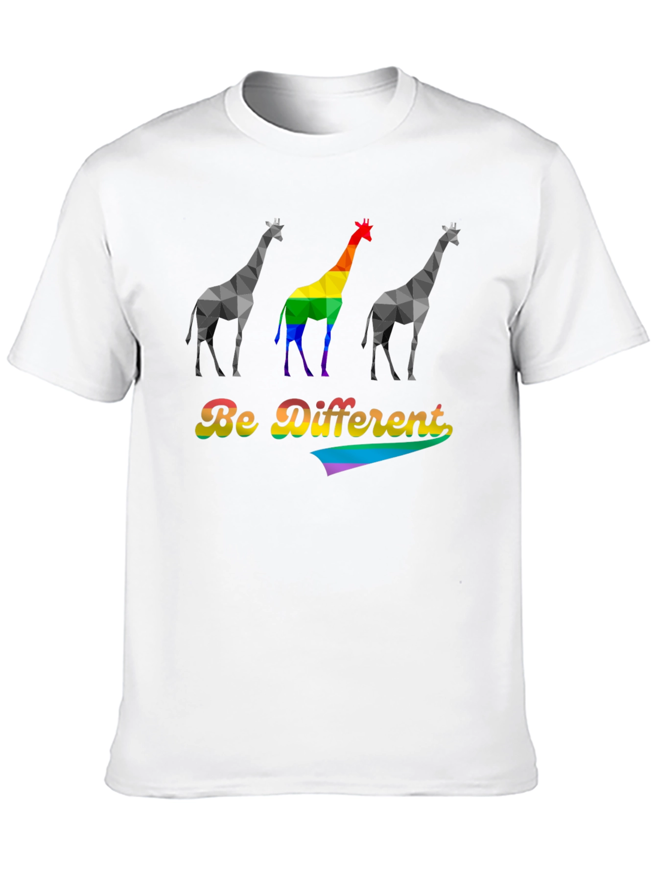 Black Be Different Giraffe Pride T-Shirt view 10