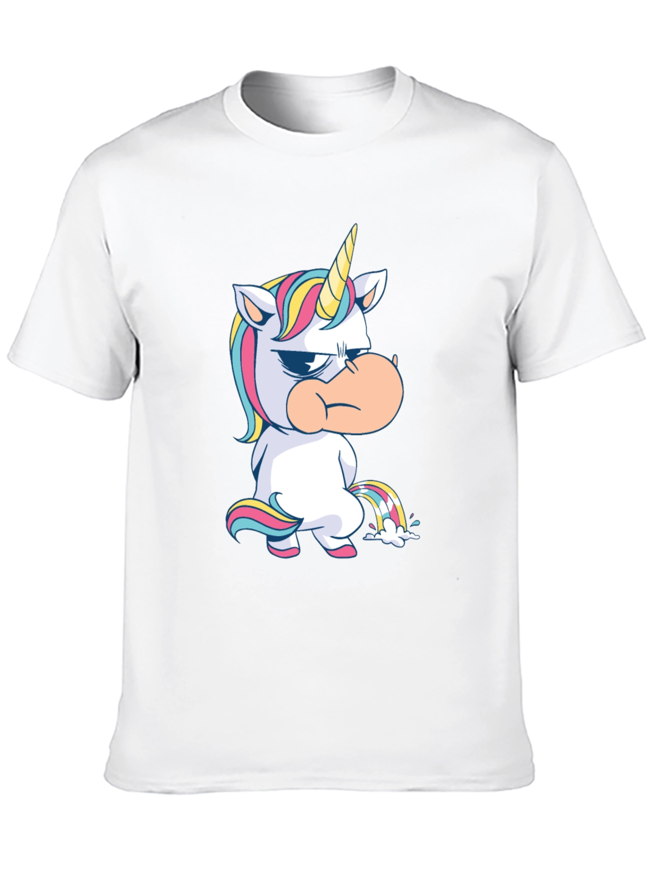 Black Grumpy Unicorn Black T-Shirt Novelty Tee view 10