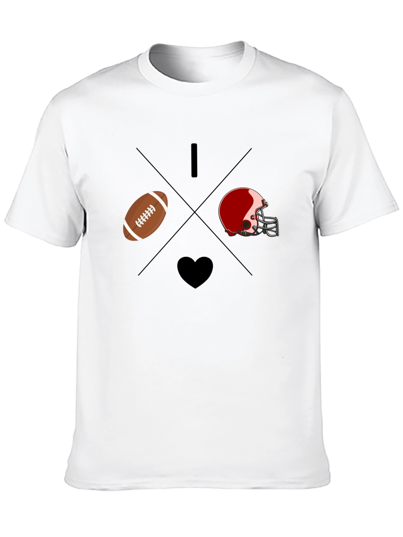 Black I Love Football T-Shirt view 10