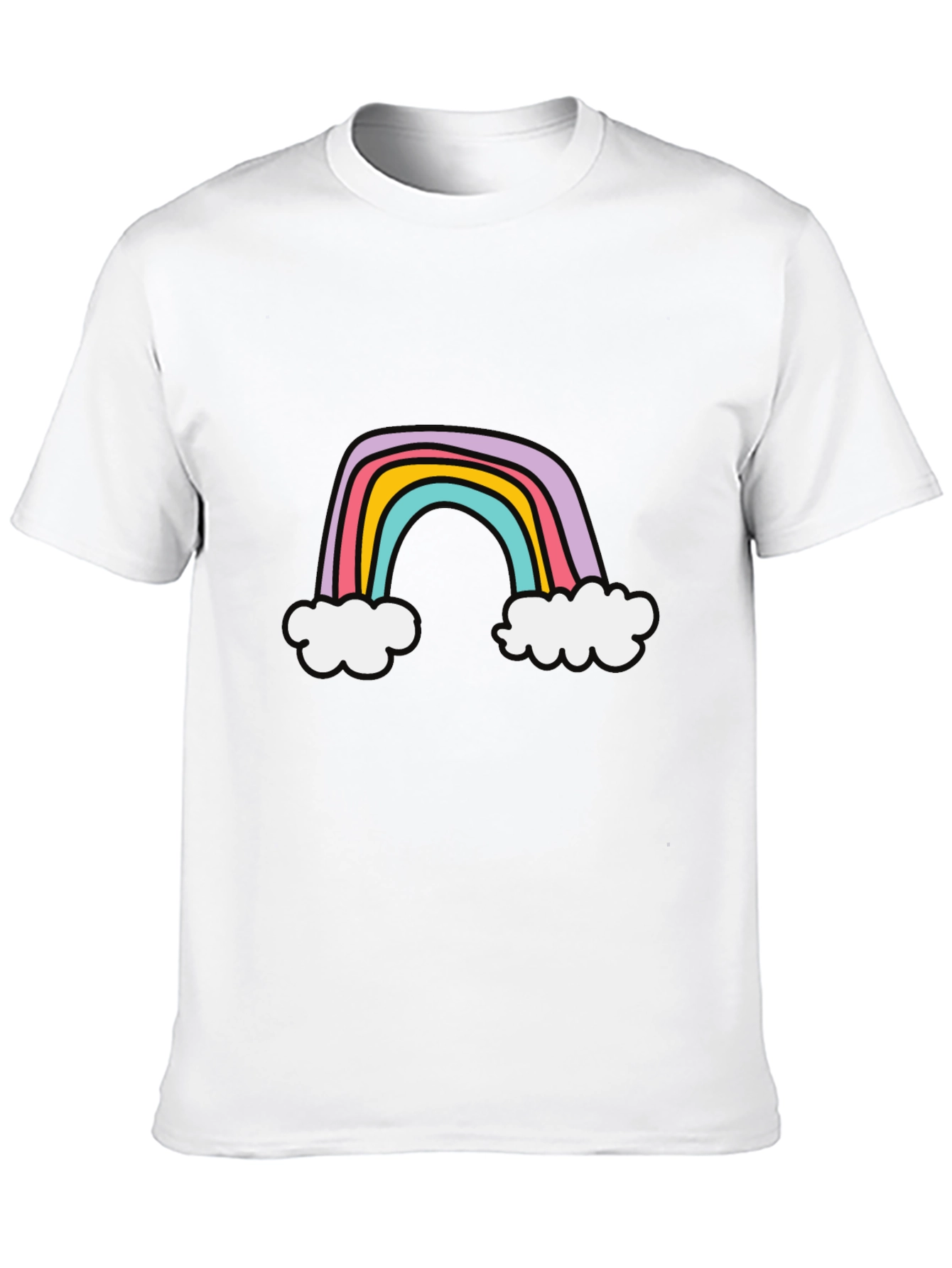 Black Rainbow Graphic Tee - Soft Cotton Blend, Casual Style view 10