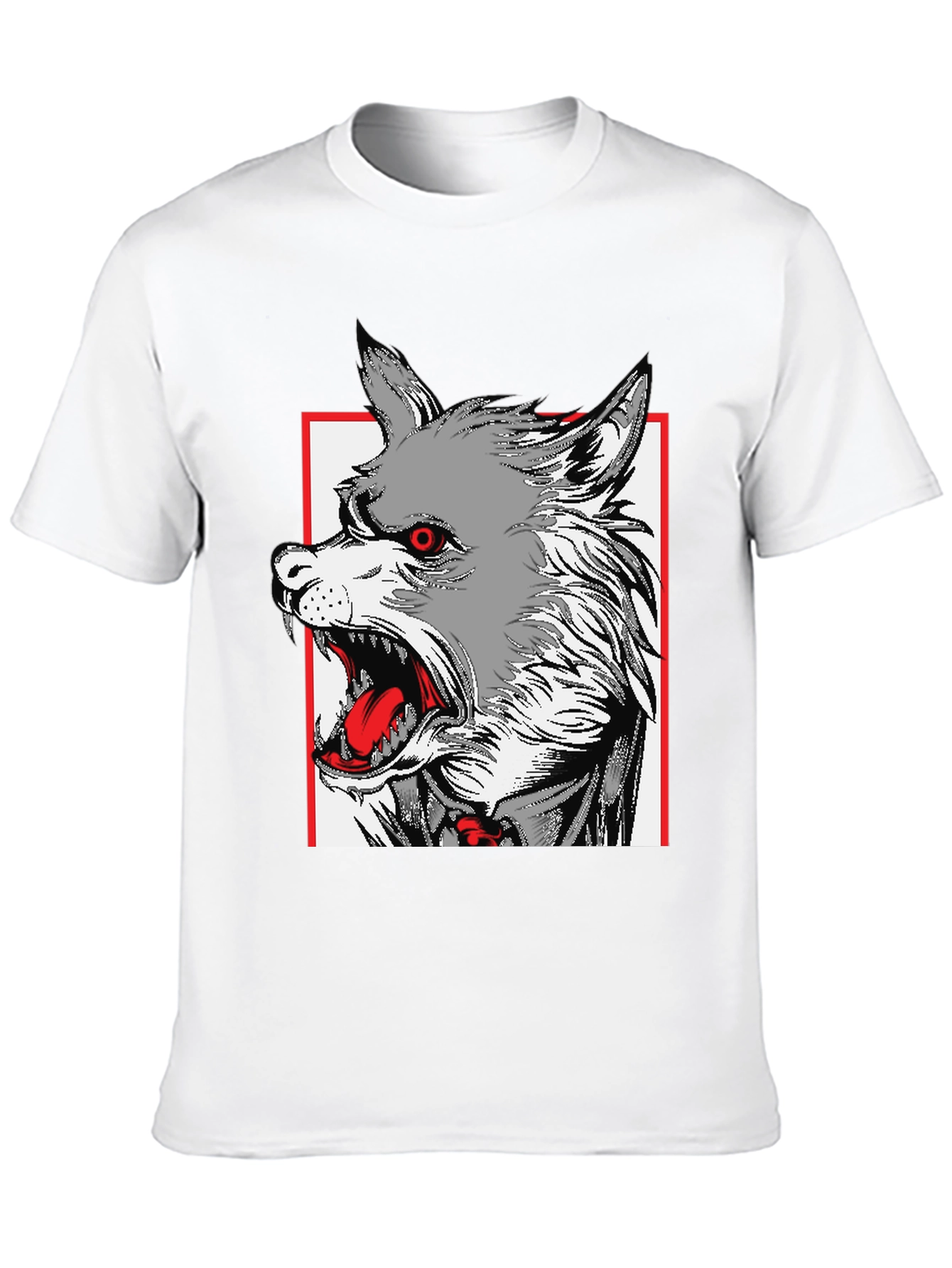 Black Wolf Graphic Print Black T-Shirt view 10