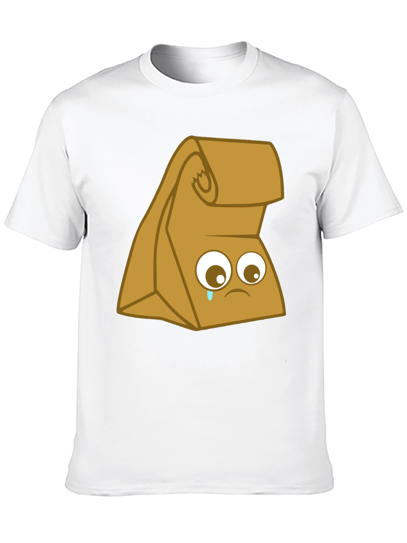 Black Sad Lunch Bag Graphic T-Shirt - Black Cotton Tee view 10