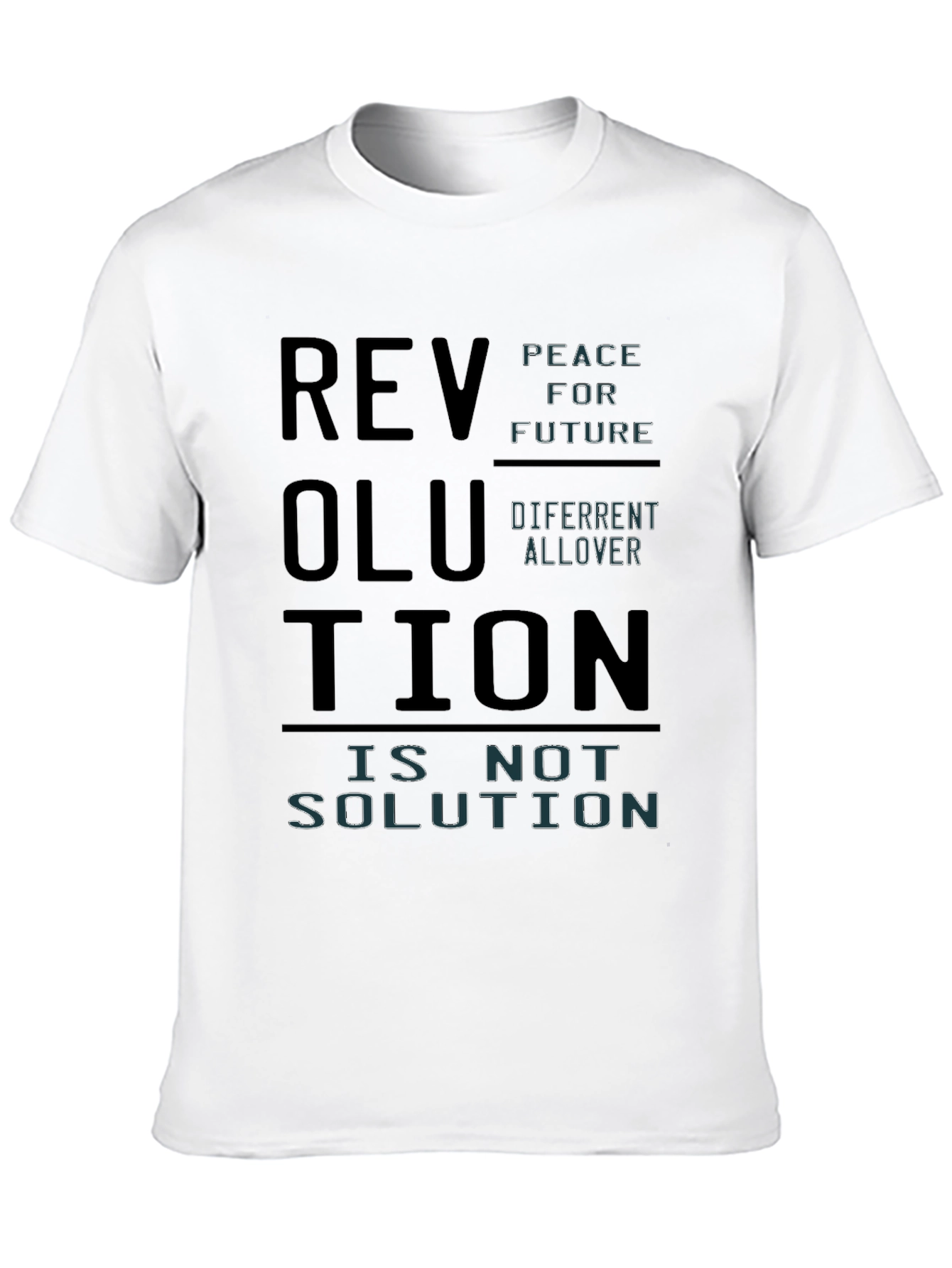 Black Revolution Slogan Graphic Print T-Shirt view 10