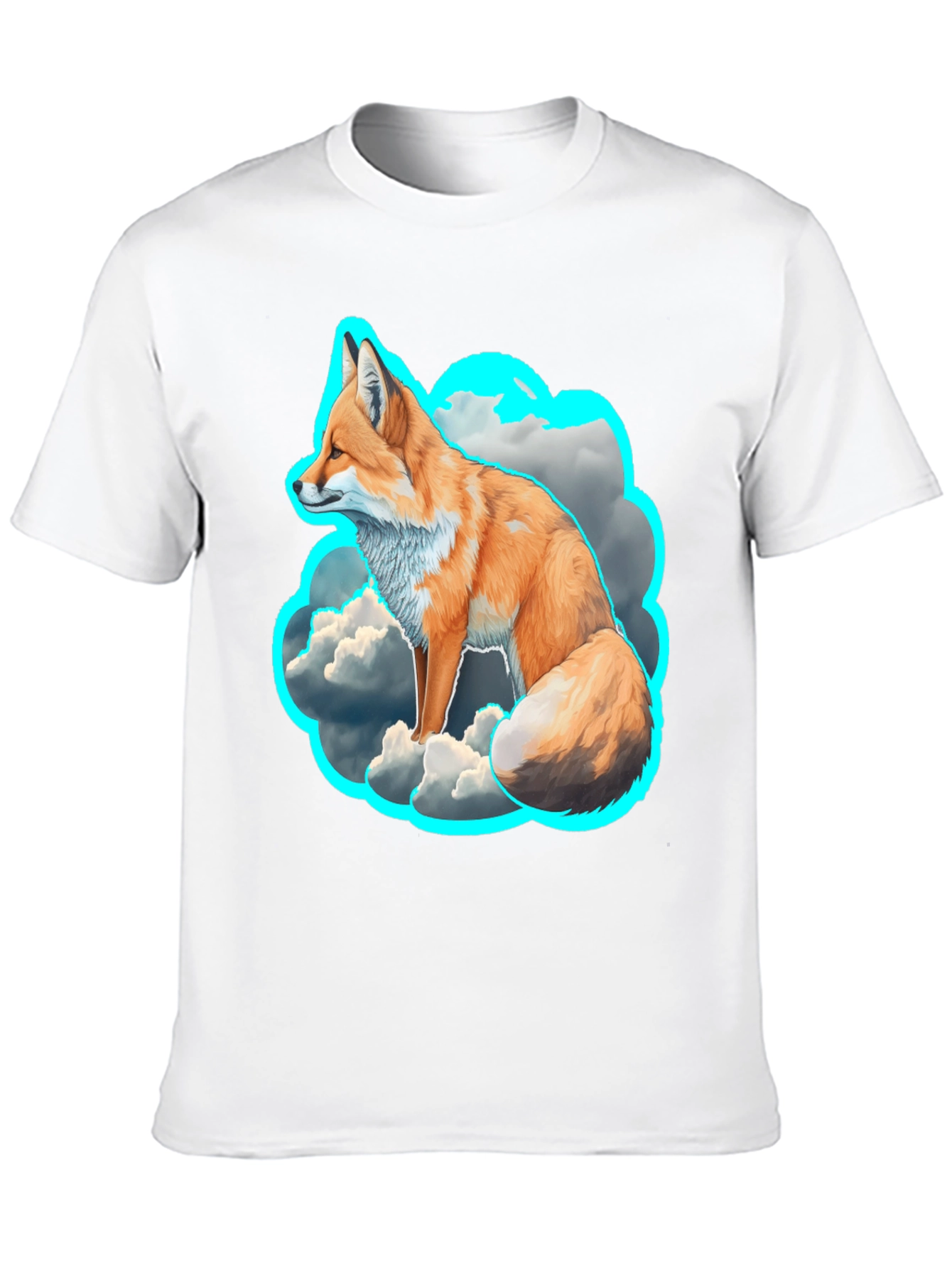 Black Fox in the Clouds Graphic Tee - Unique Design view 10