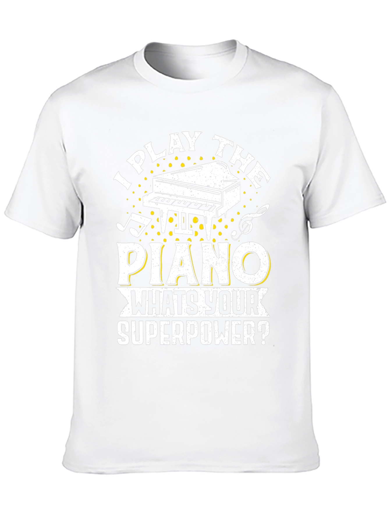 Black I Play the Piano T-Shirt - Musician Superpower Tee view 10