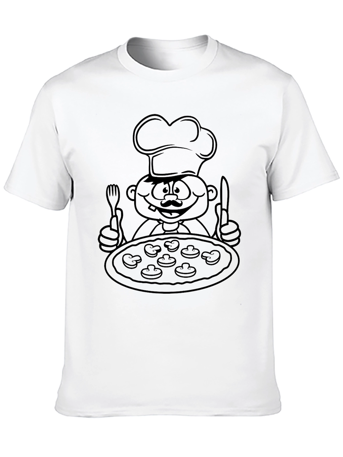 Black Chef Pizza Graphic Tee - Black Cotton Blend view 10
