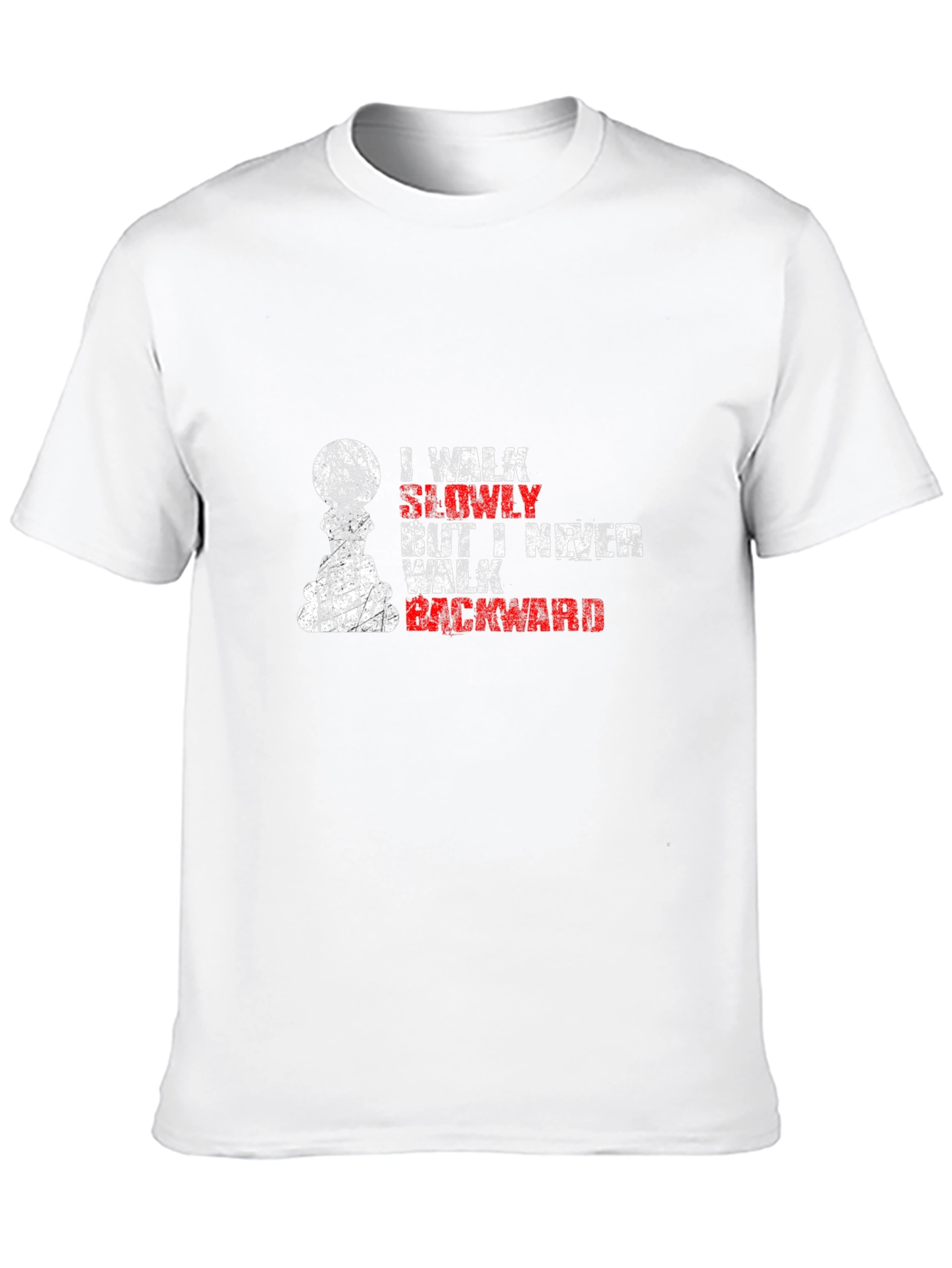 Black Chess Pawn I Walk Slowly Men's Black Graphic T-Shirt view 10