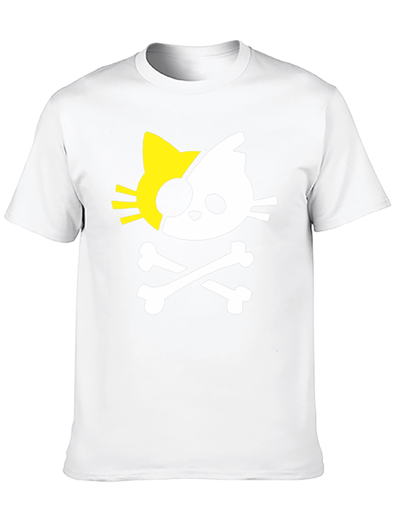 Black Pirate Kitty Graphic Tee - Black Cotton T-Shirt view 10