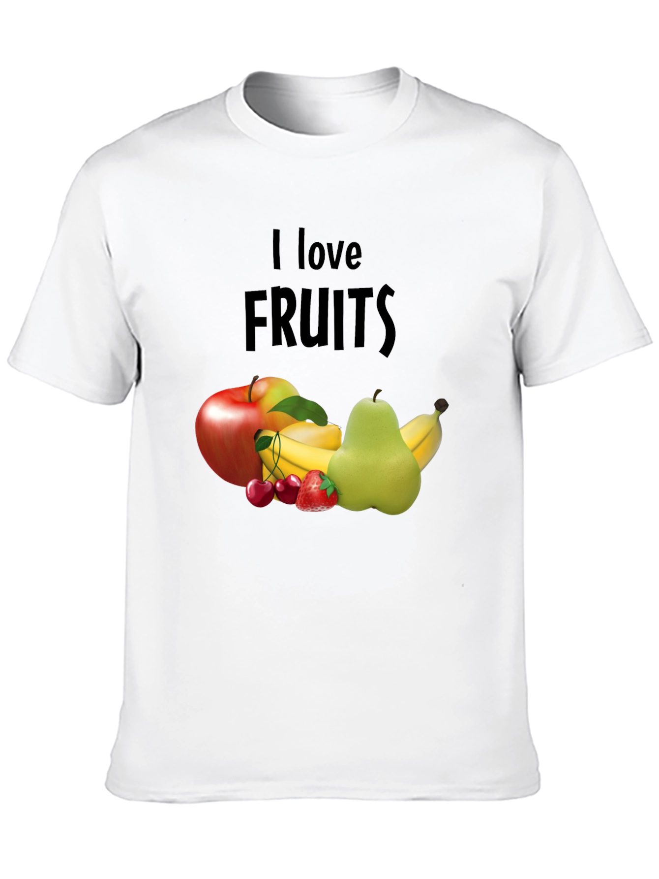 Black I Love Fruits Graphic Tee - Casual Black T-Shirt view 10