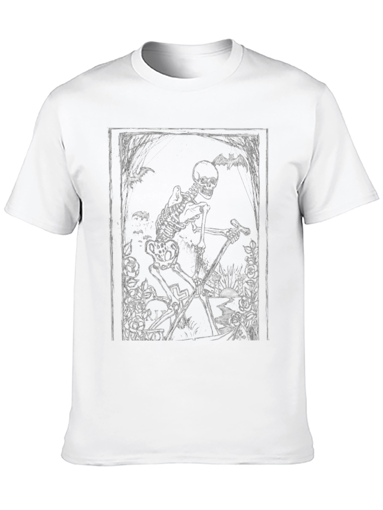 Black Gothic Skeleton Grim Reaper Black T-Shirt view 10