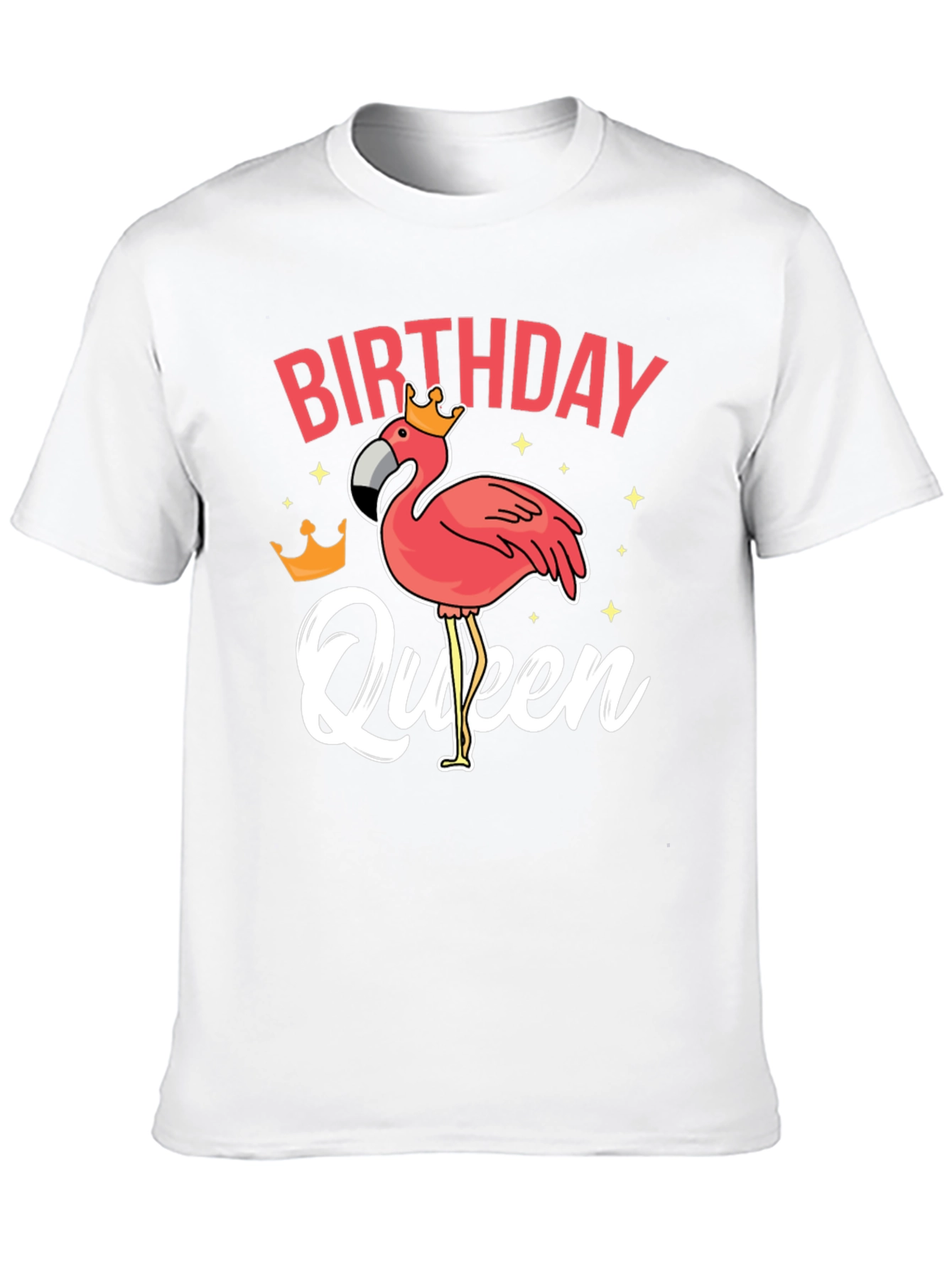 Black Birthday Queen Flamingo T-Shirt view 10
