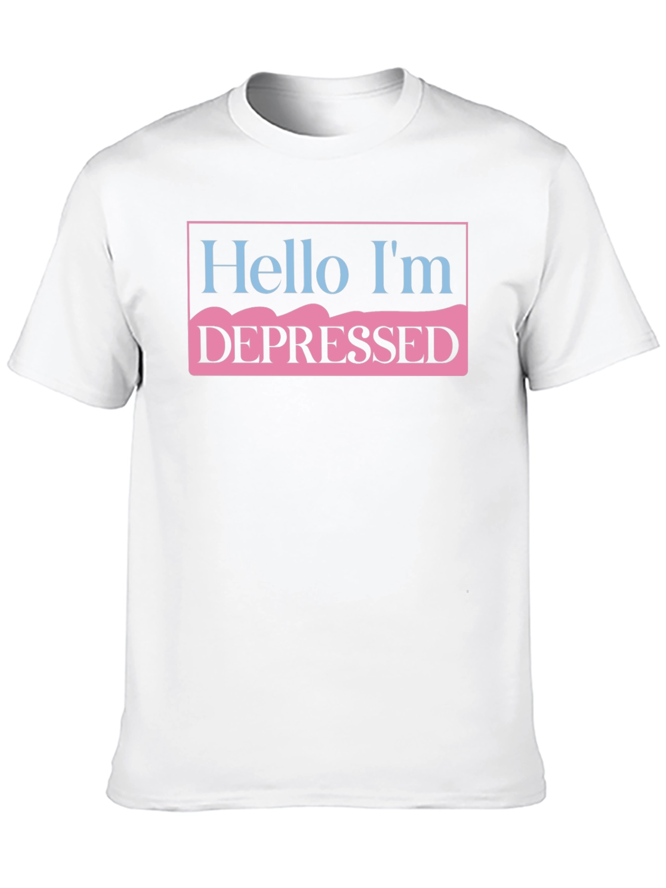 Black Hello I'm Depressed T-Shirt - Funny Graphic Tee view 10