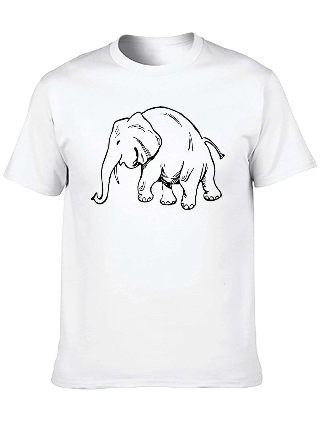 Black Elephant Graphic Tee - Black Casual T-Shirt view 10
