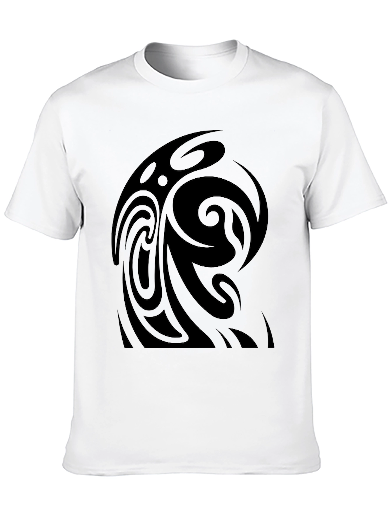 Black Tribal Swirl Black T-Shirt view 10