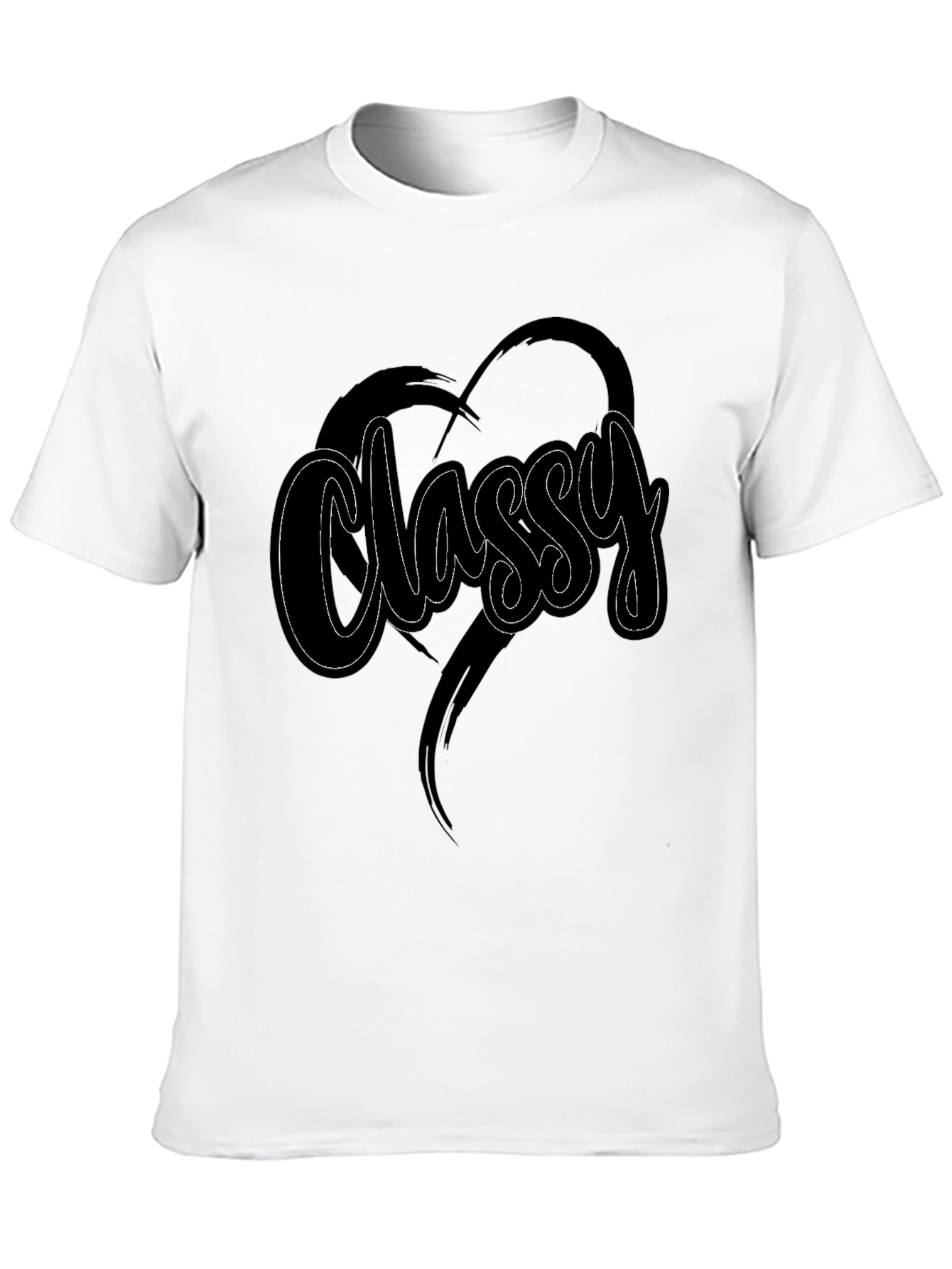 Black Classy Heart Tee - Stylish Men's Black T-Shirt view 10