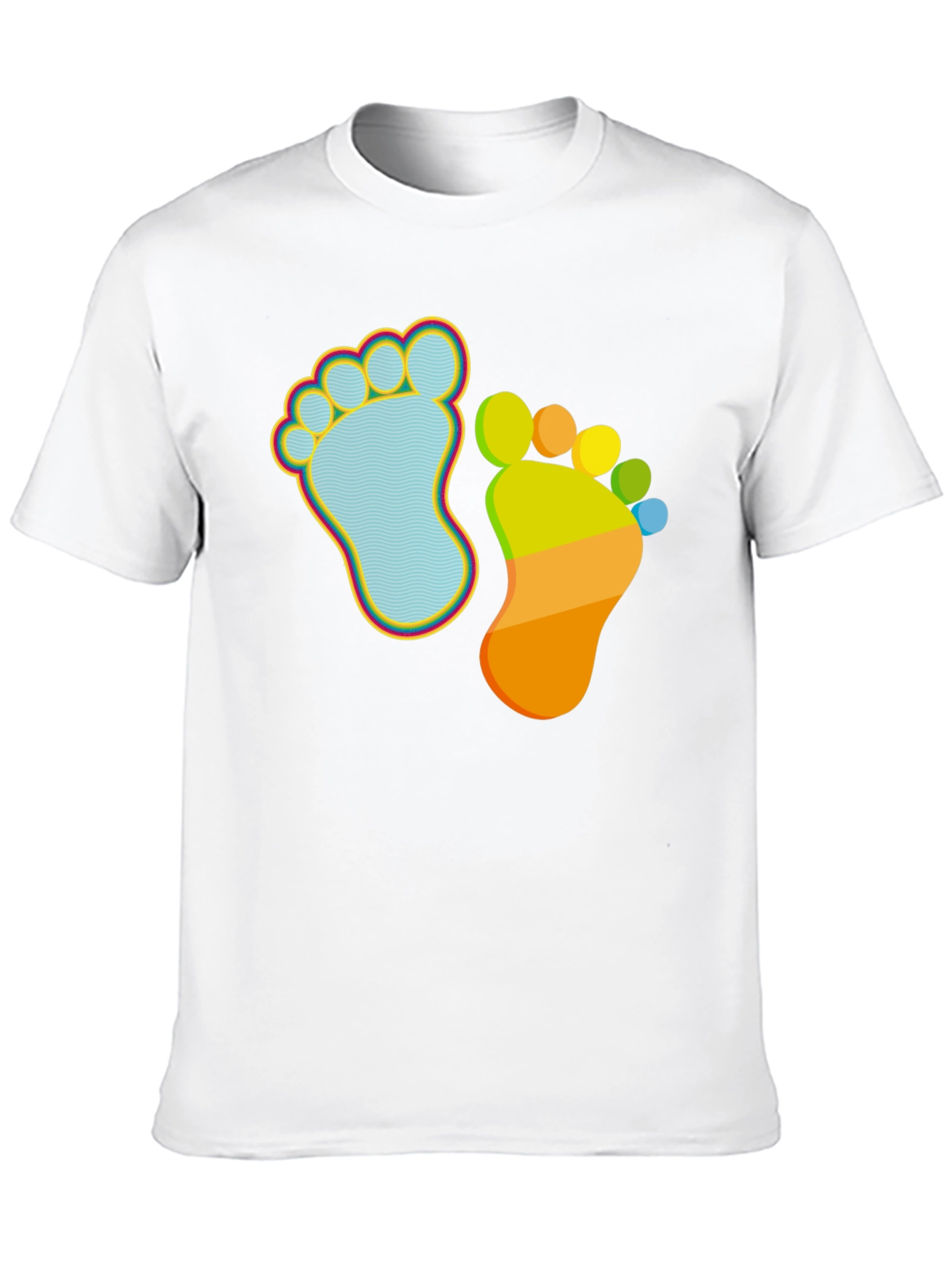 Black Whimsical Footprint Graphic Tee - Funky Feet Fashion view 10