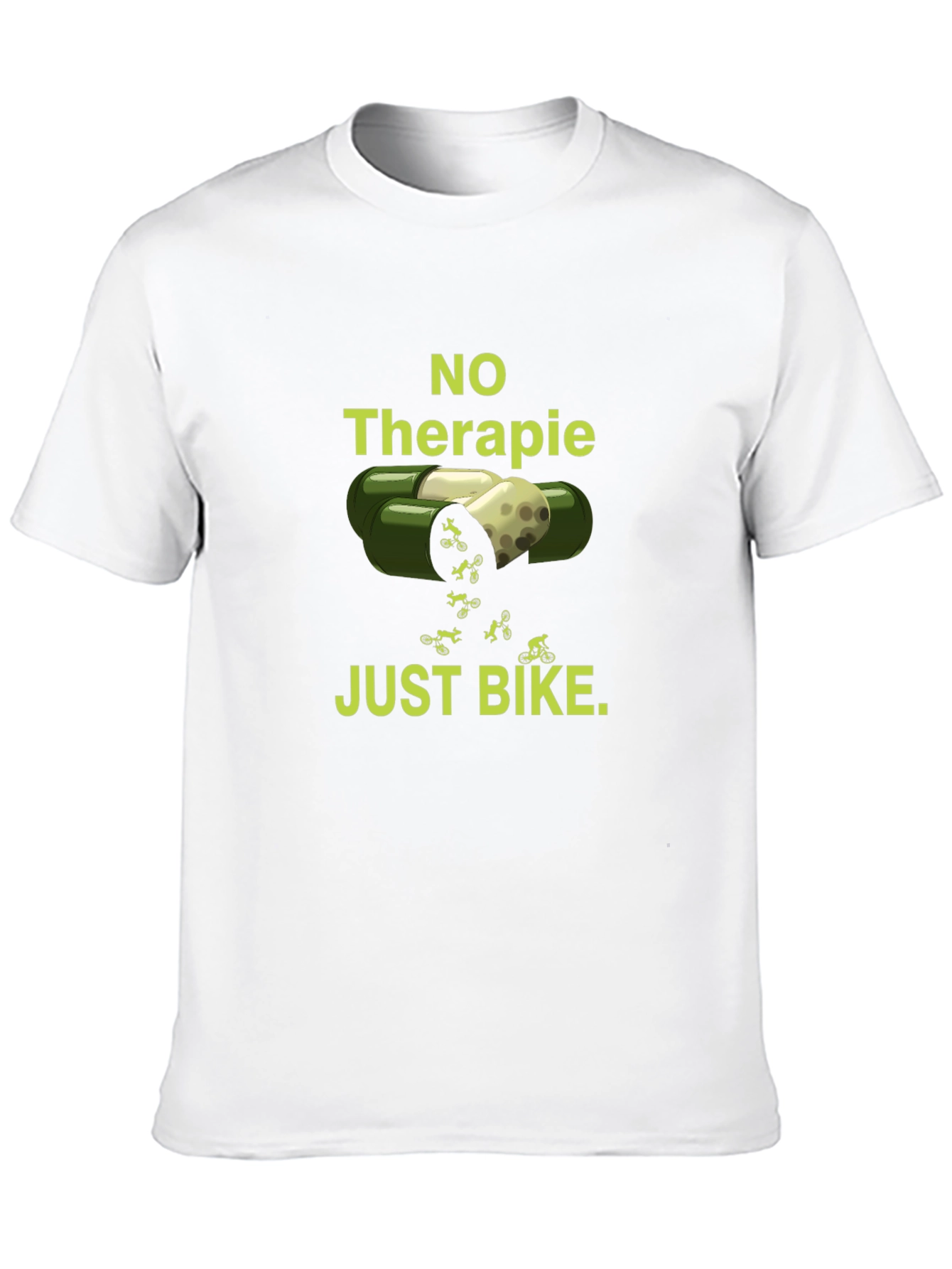 Black No Therapy Just Bike - Funny Biker T-Shirt view 10