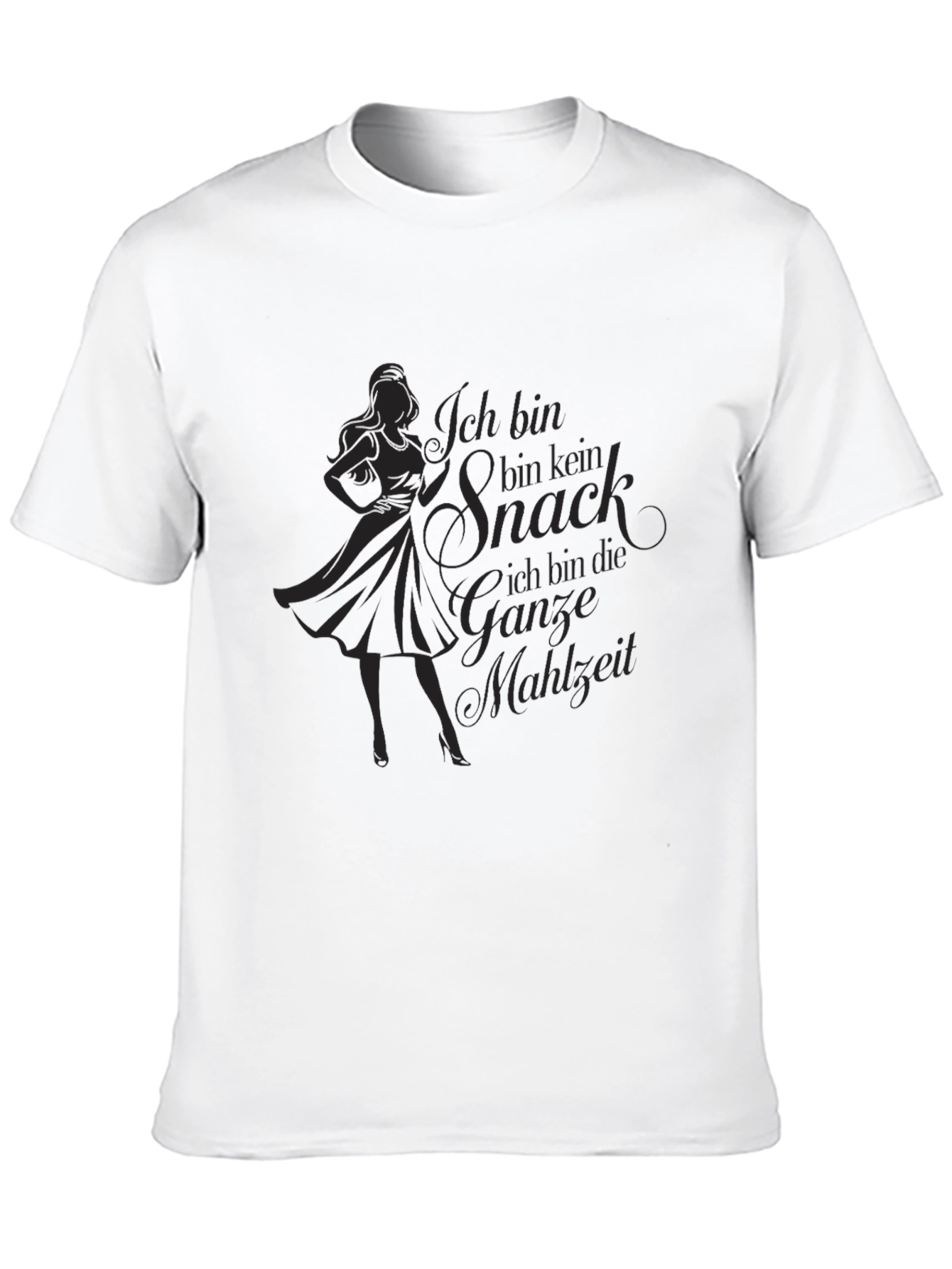 Black Ich Bin Kein Snack T-Shirt - Black, Graphic Tee view 10