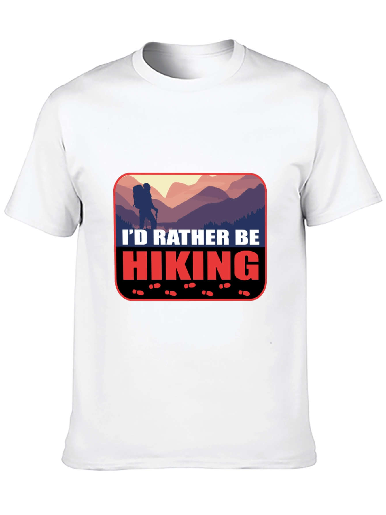 Black Hiking Graphic Tee - "I'd Rather Be Hiking" T-Shirt view 10