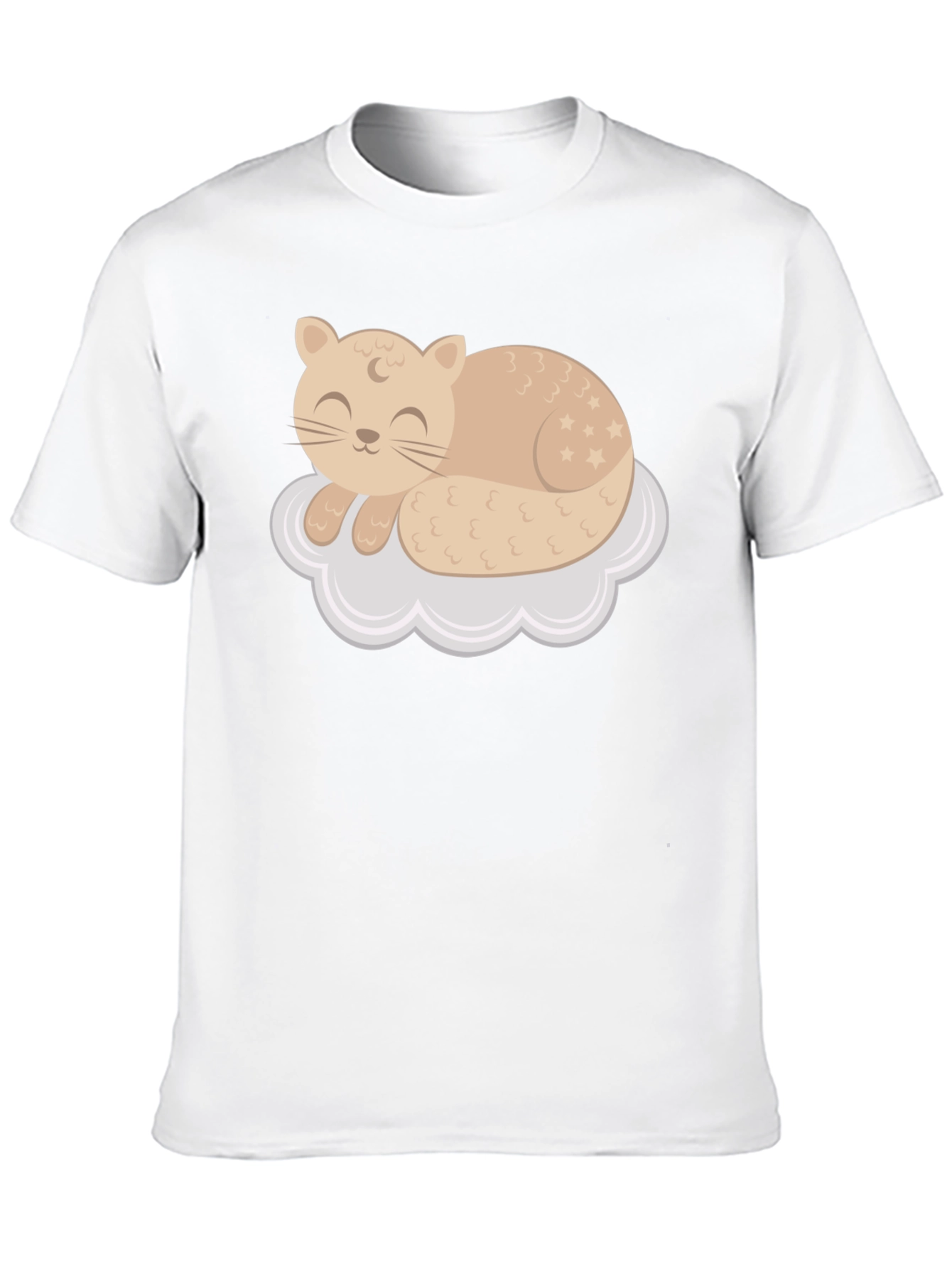 Black Cute Cat Sleeping on Cloud T-Shirt view 10