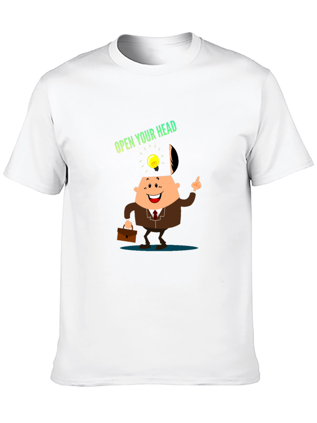 Black Open Your Head T-Shirt - Idea Bulb view 10