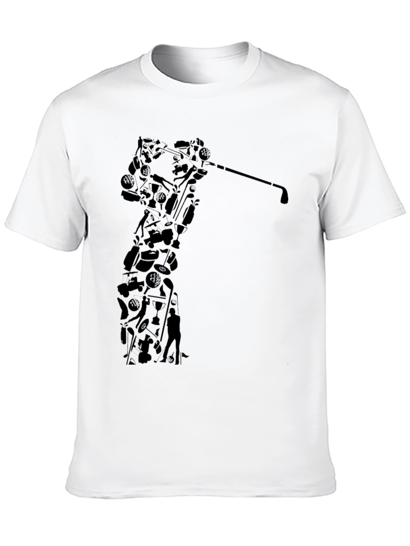 Black Golf Silhouette Tee - Black Golfer's T-Shirt view 10