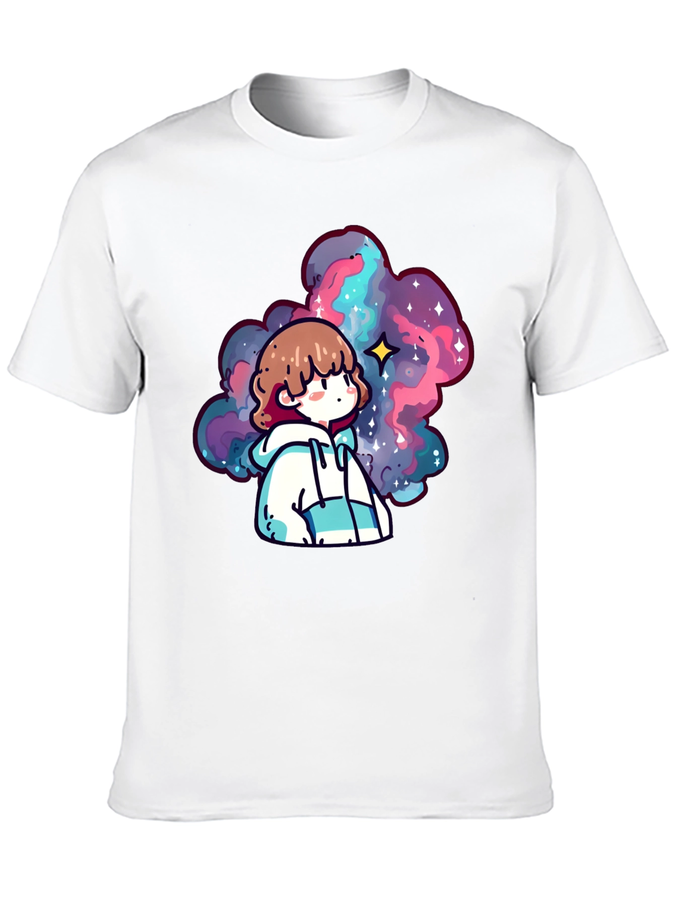 Black Anime Galaxy Graphic Black T-Shirt view 10