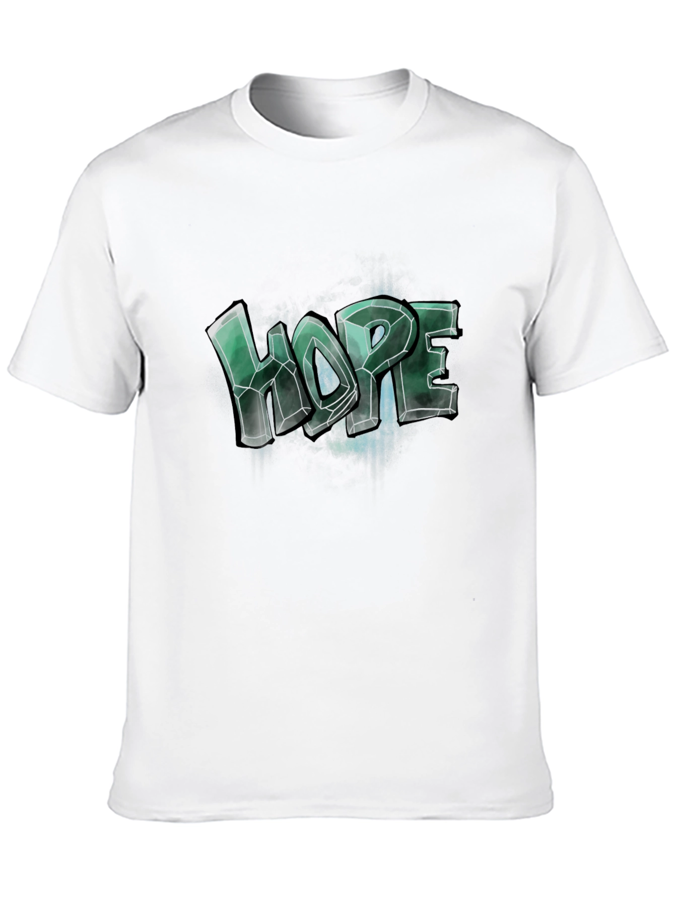 Black Men's Graphic Tee - "Hope" Design - Casual Black T-Shirt view 10