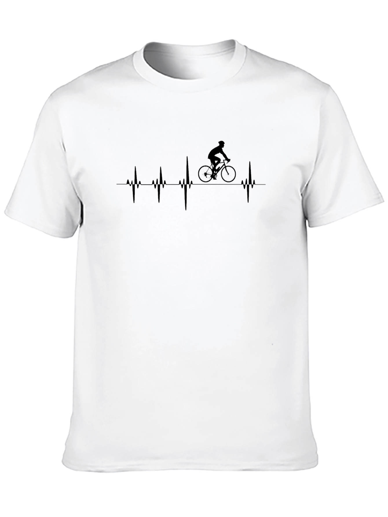 Black Cycling Heartbeat T-Shirt - Black view 10