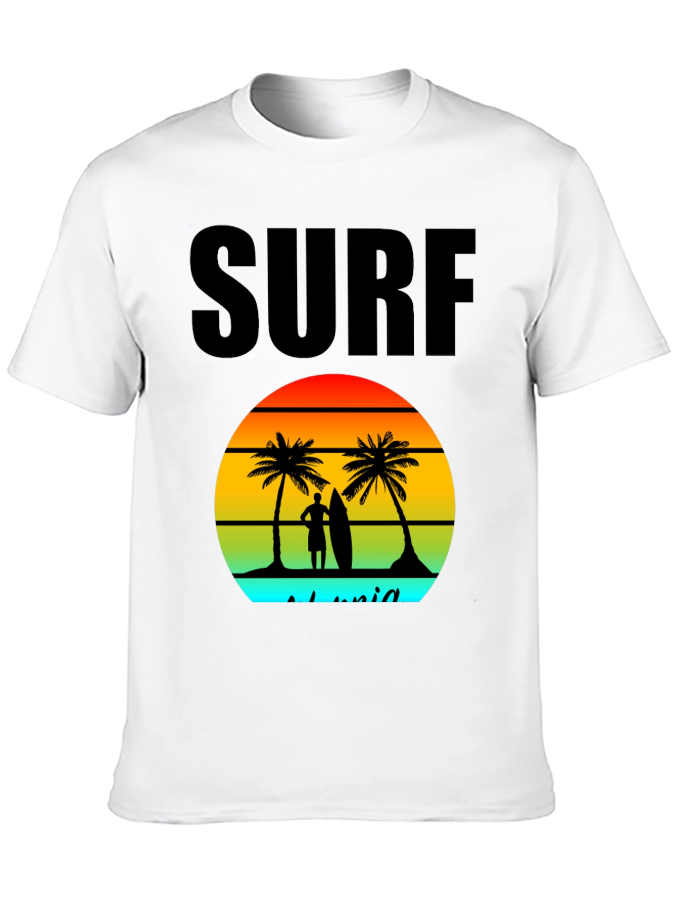 Black Surf Island Graphic Tee - Black Cotton T-Shirt view 10