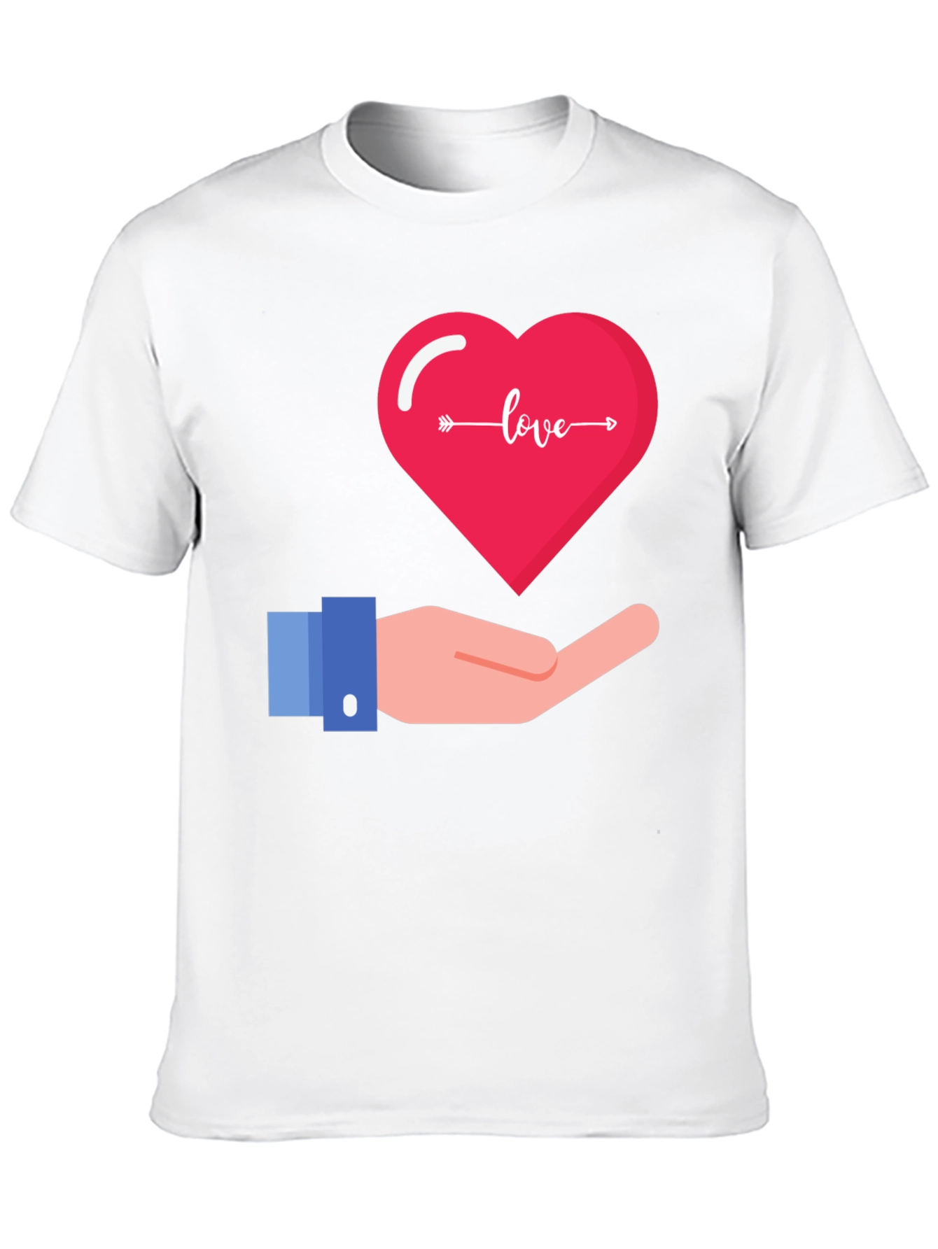 Black Love Heart in Hand Graphic T-Shirt - Stylish Valentine's Day Tee view 10